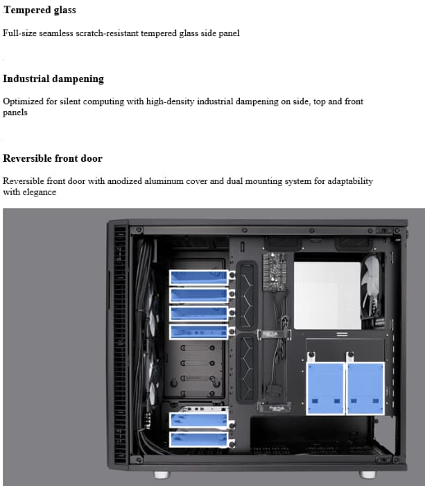 Fractal Design Define R6 - Mid Tower Computer Case - Gunmetal Grey, Tempered Glass