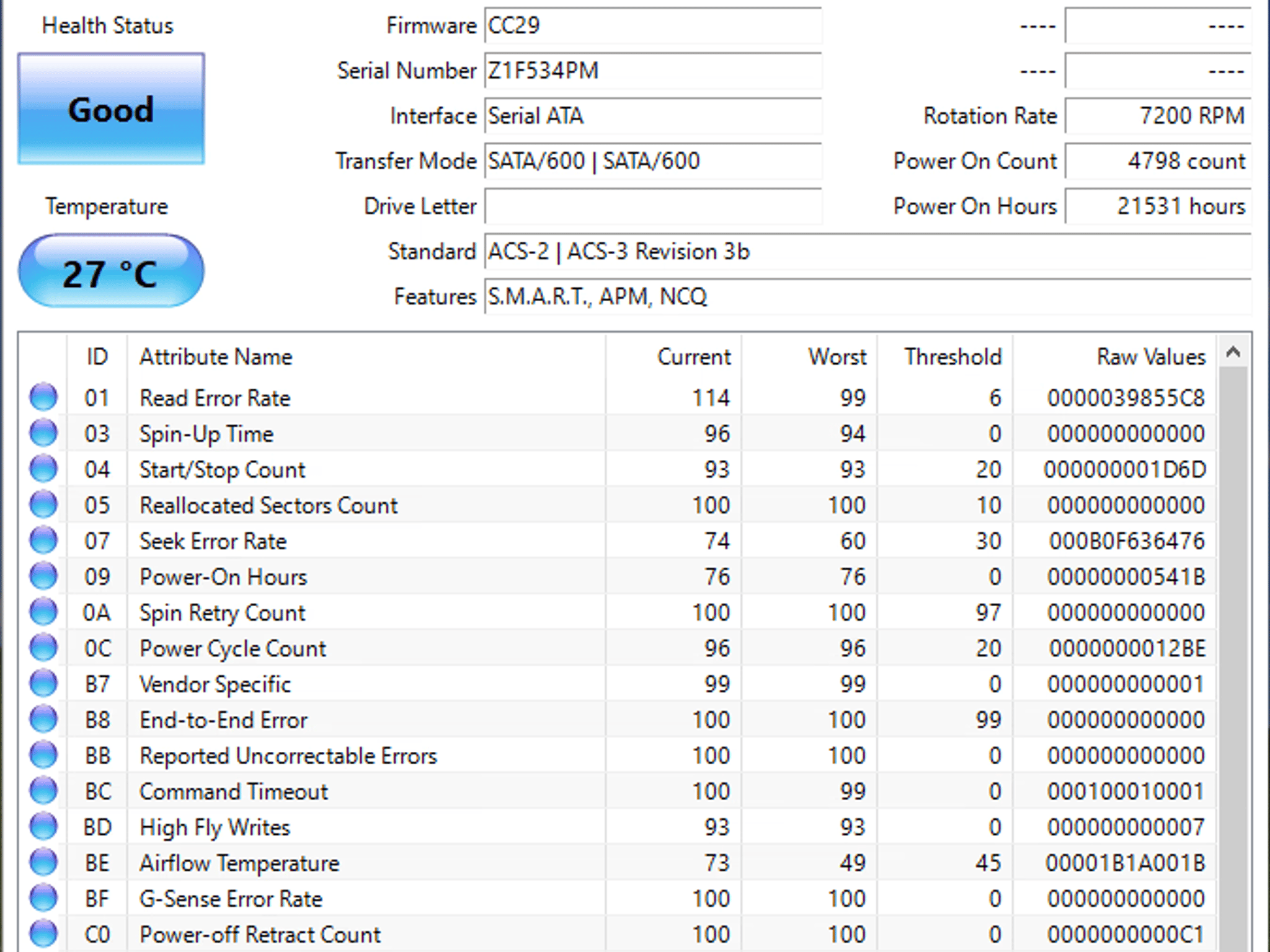 Used 3 TB Seagate Internal Hard Drive 7200RPM