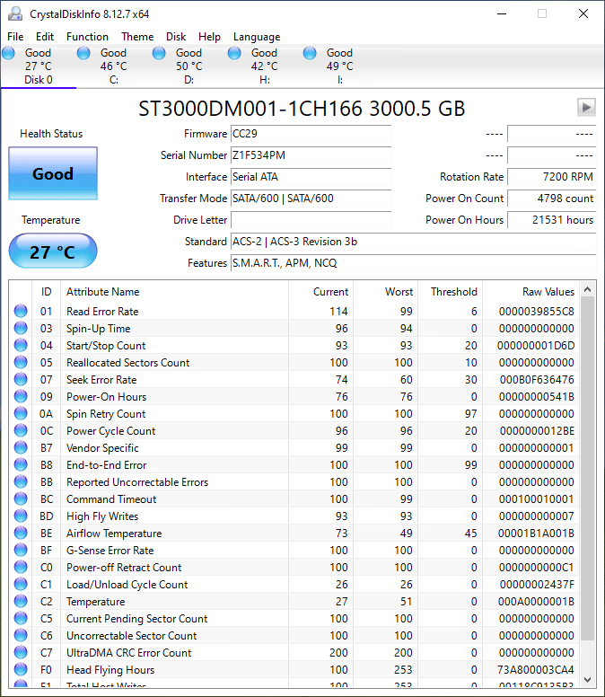 Used 3 TB Seagate Internal Hard Drive 7200RPM