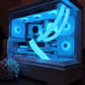 Frosty! ❄️ | RX 9070 XT Gaming PC | Ryzen 7 7700X | 32GB DDR5 | 1TB Gen4 NVMe | 2.1" LCD Display!