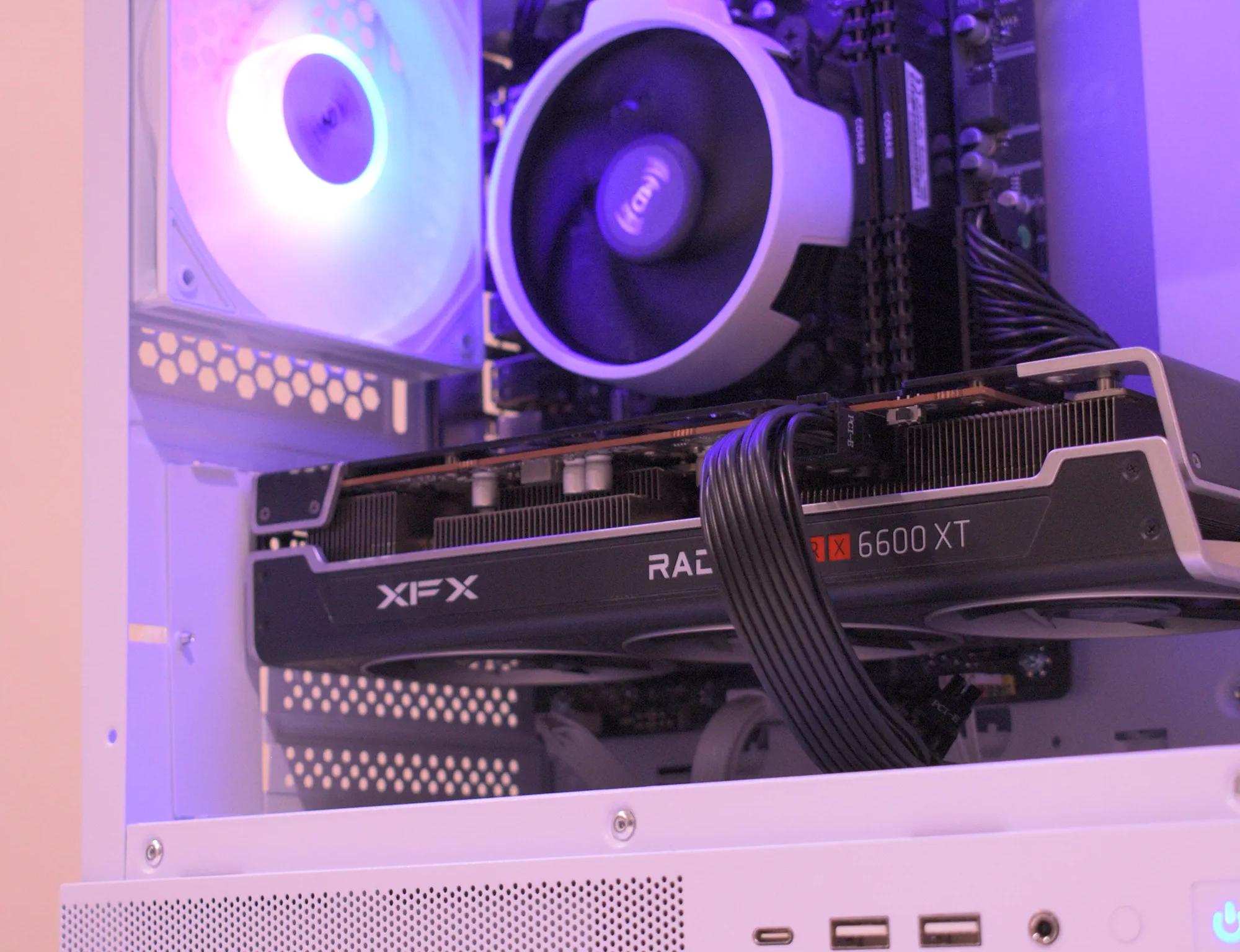 Gaming PC | Ryzen 5 3600 | RX 6600XT 8GB | 16GB DDR4 | 1TB nVME SSD | 1080p White Gaming PC RGB