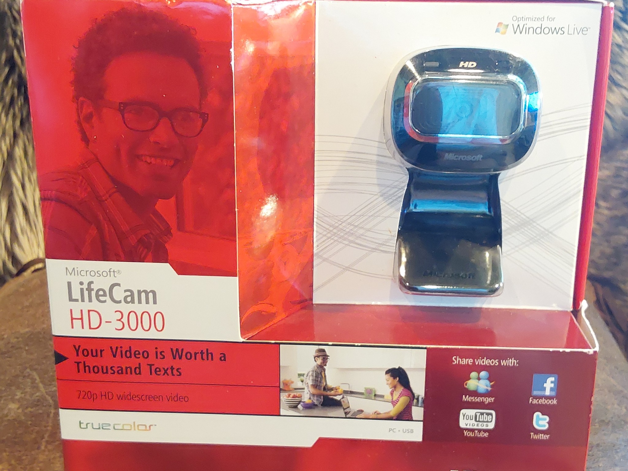 MICROSOFT LIFECAM HD-3000 USB HD WIDESCREEN VIDEO WEBCAM