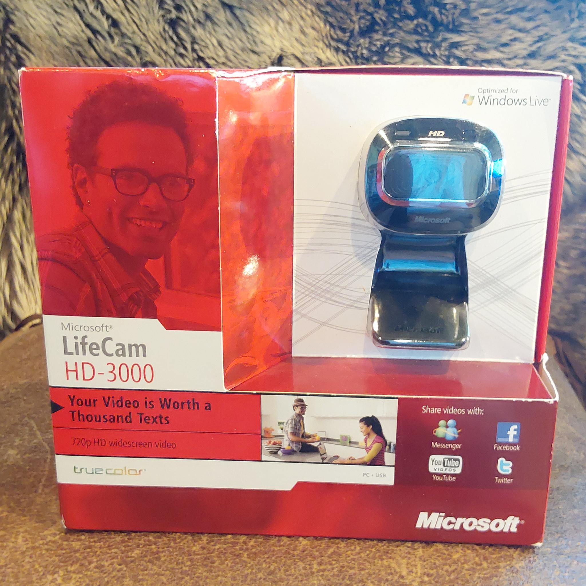 MICROSOFT LIFECAM HD-3000 USB HD WIDESCREEN VIDEO WEBCAM