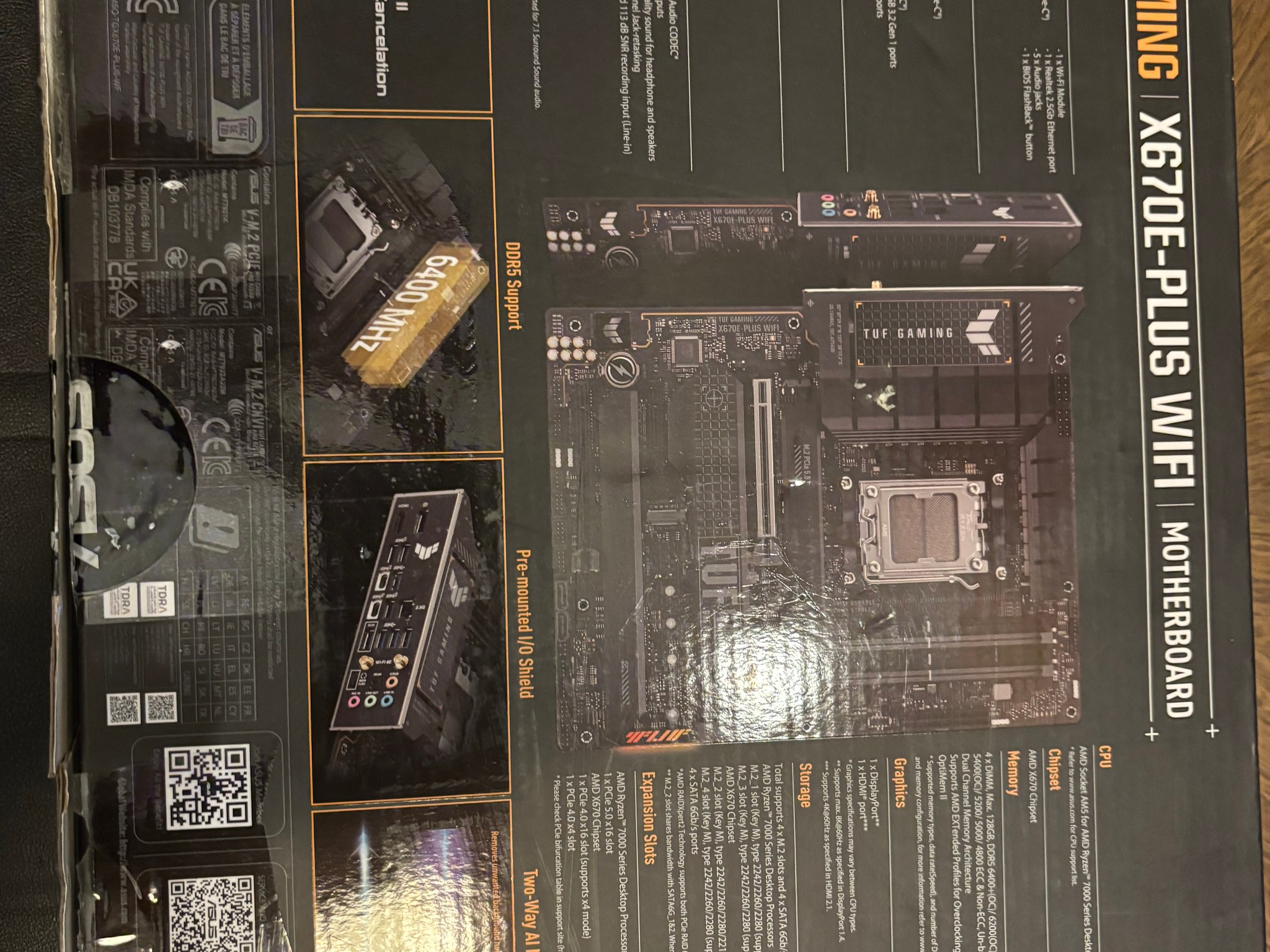 ASUS TUF Gaming X670E-PLUS WIFI X670E AM5 DDR5 ATX Motherboard Wi-Fi 6E HDMI