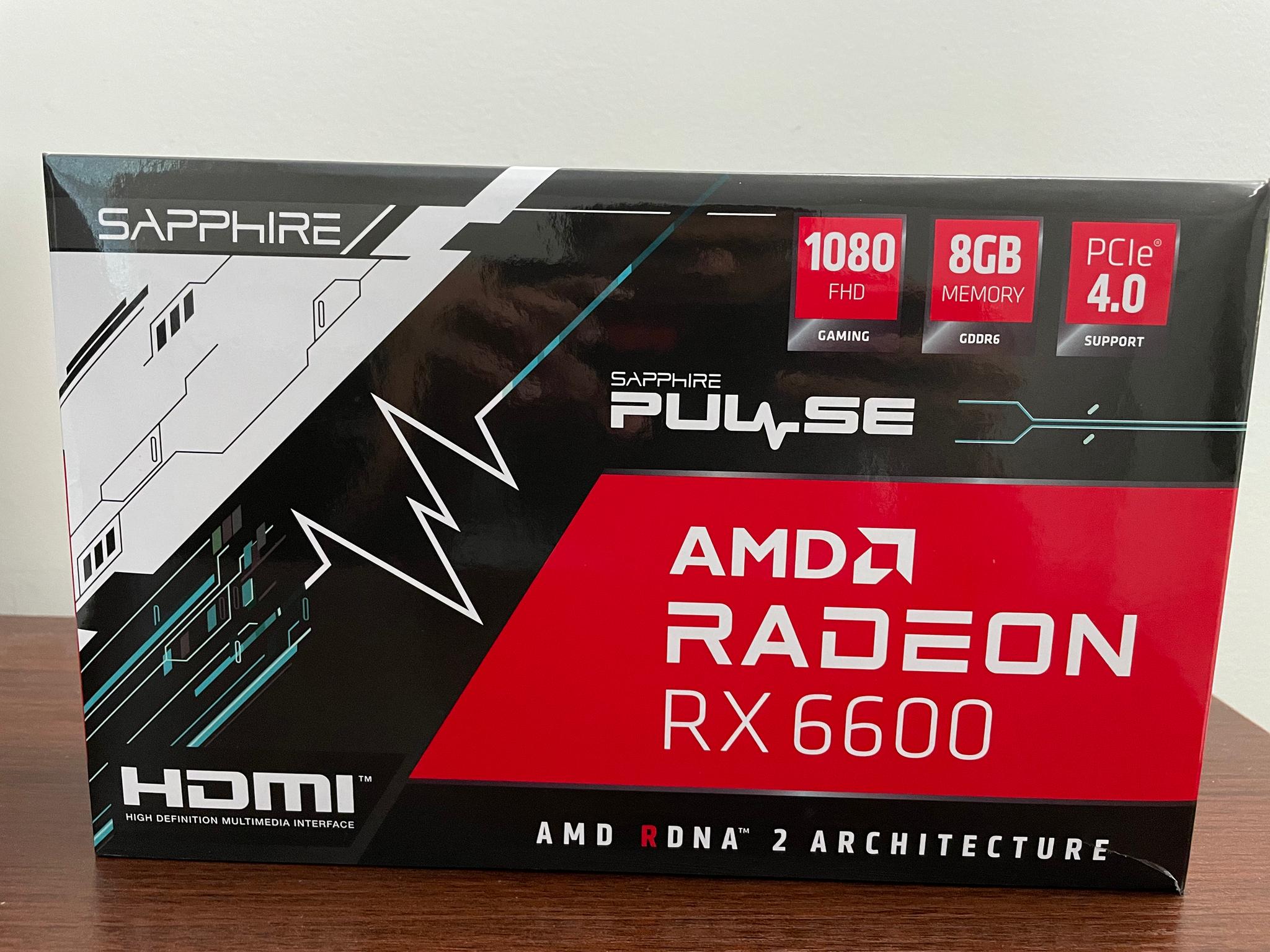 LIKE NEW : Sapphire Pulse Radeon RX 6600 8 GB GDDR6 Video card 