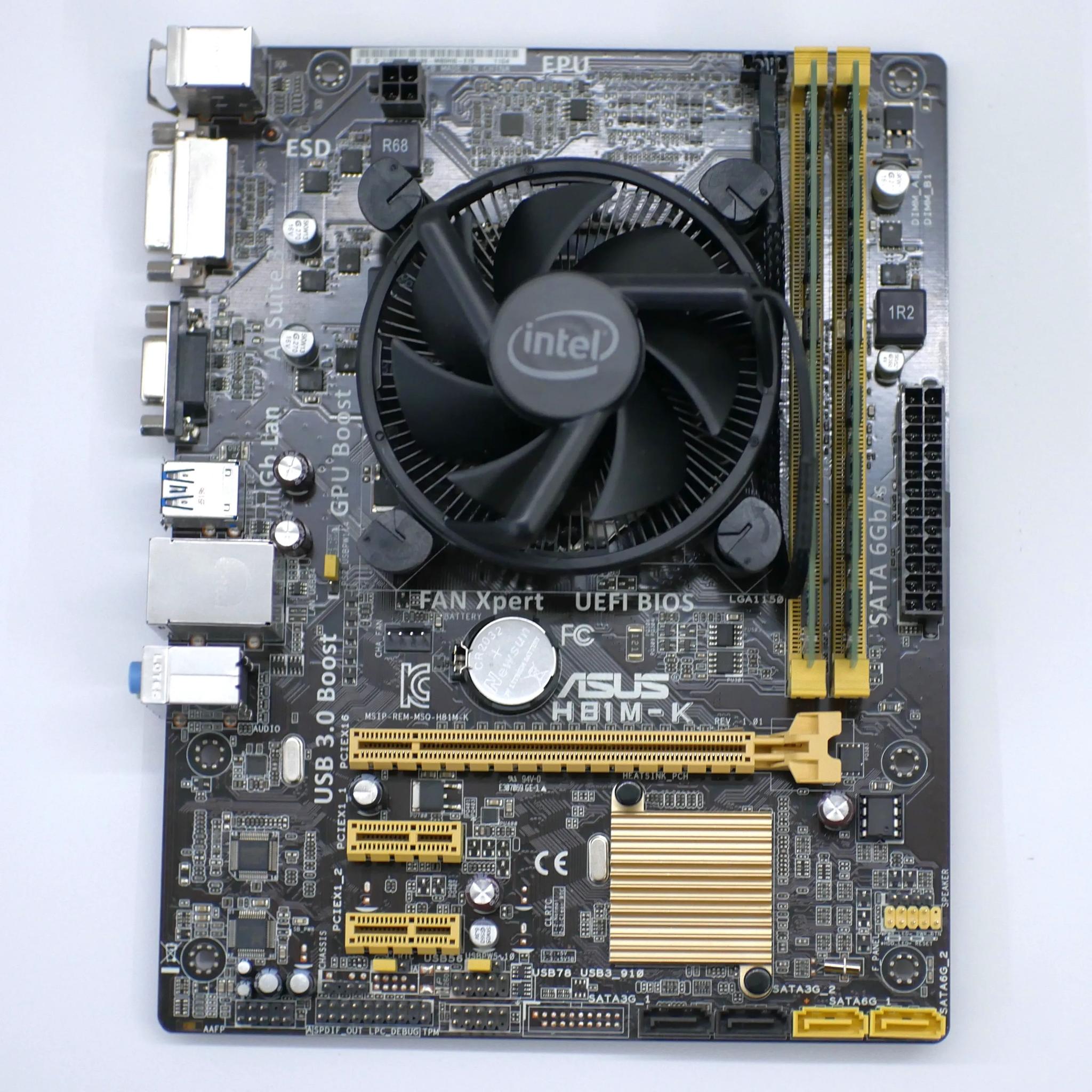 Combo Motherboard,  Asus H81m-K, | CPU,  I5 - 4590 3.3ghz, | RAM,  16gb ddr3 1600mhz