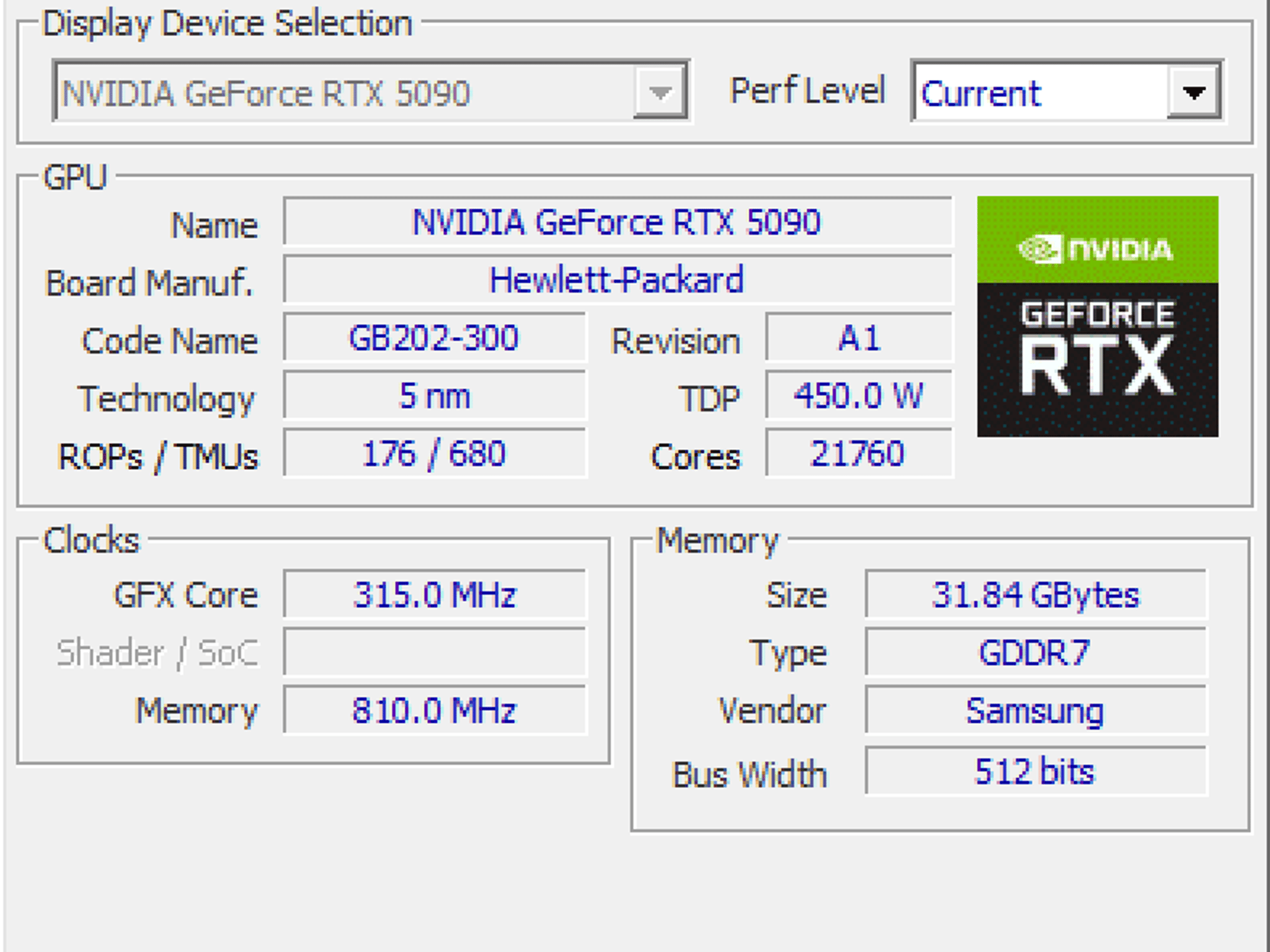 RTX 5090 - HP Omen Source