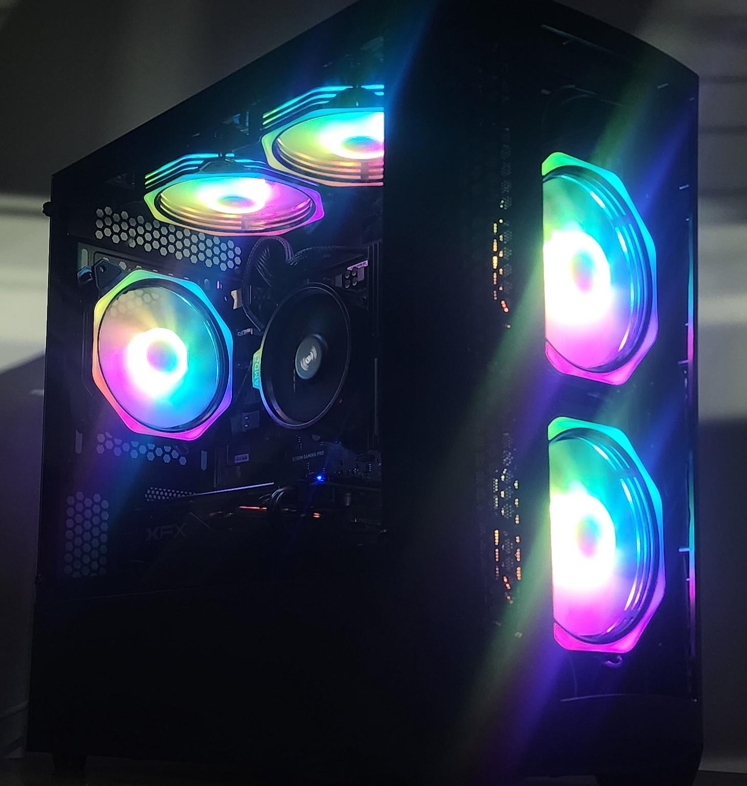 Gaming PC Ryzen 5 2600 16GB RAM 256GB SSD+1TB HDD RX 570 8GB Windows 11 Computer