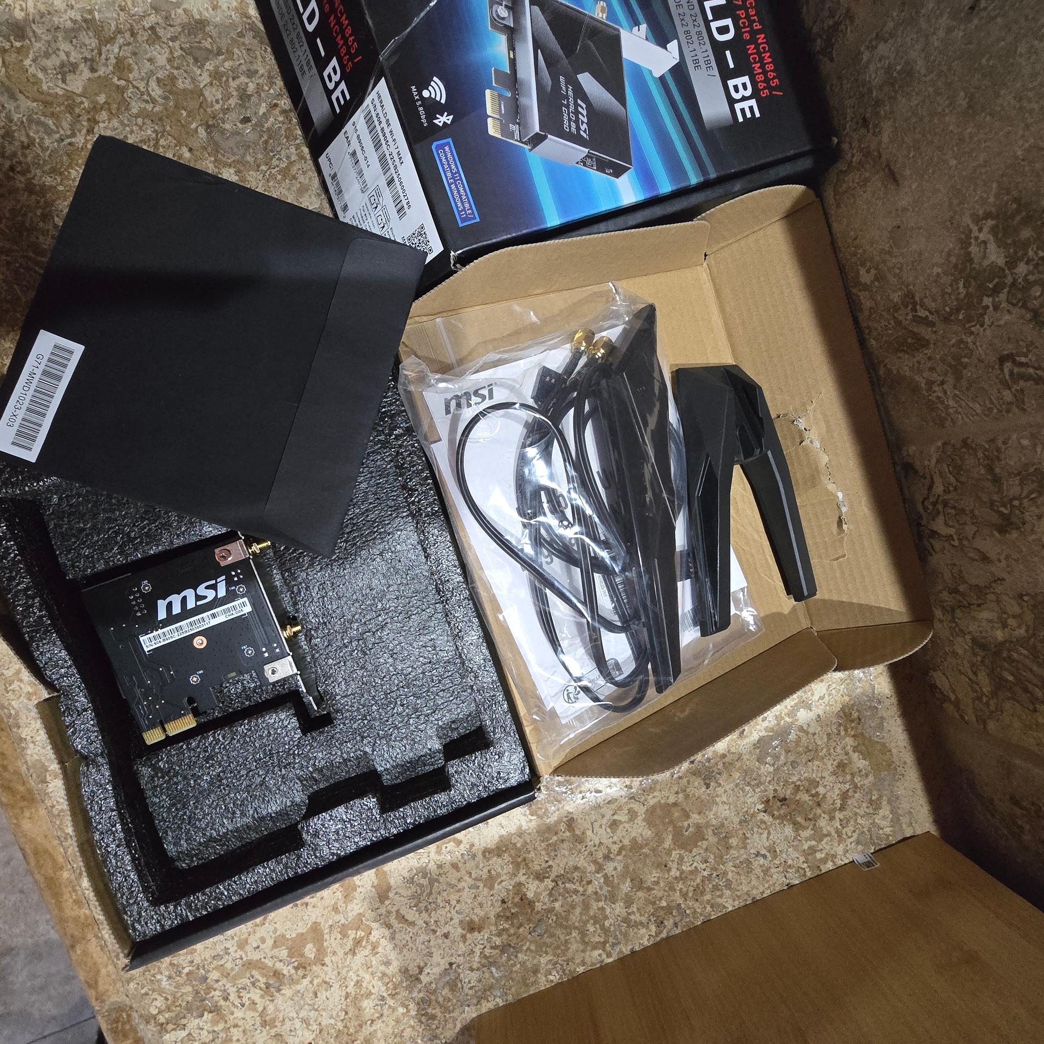 MSI Herald-BE WI-FI 7 MAX Wi-Fi 7 802.11BE Bluetooth 5.4 PCIe like new
