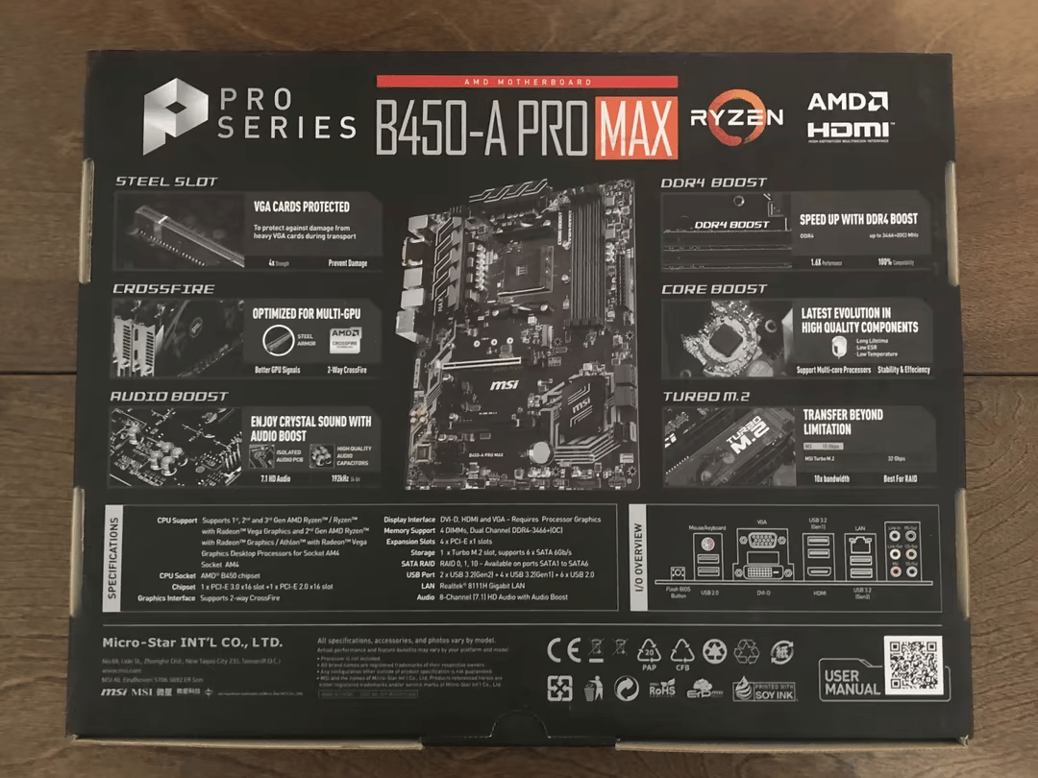 MSI B450-A PRO MAX ATX AM4 Motherboard