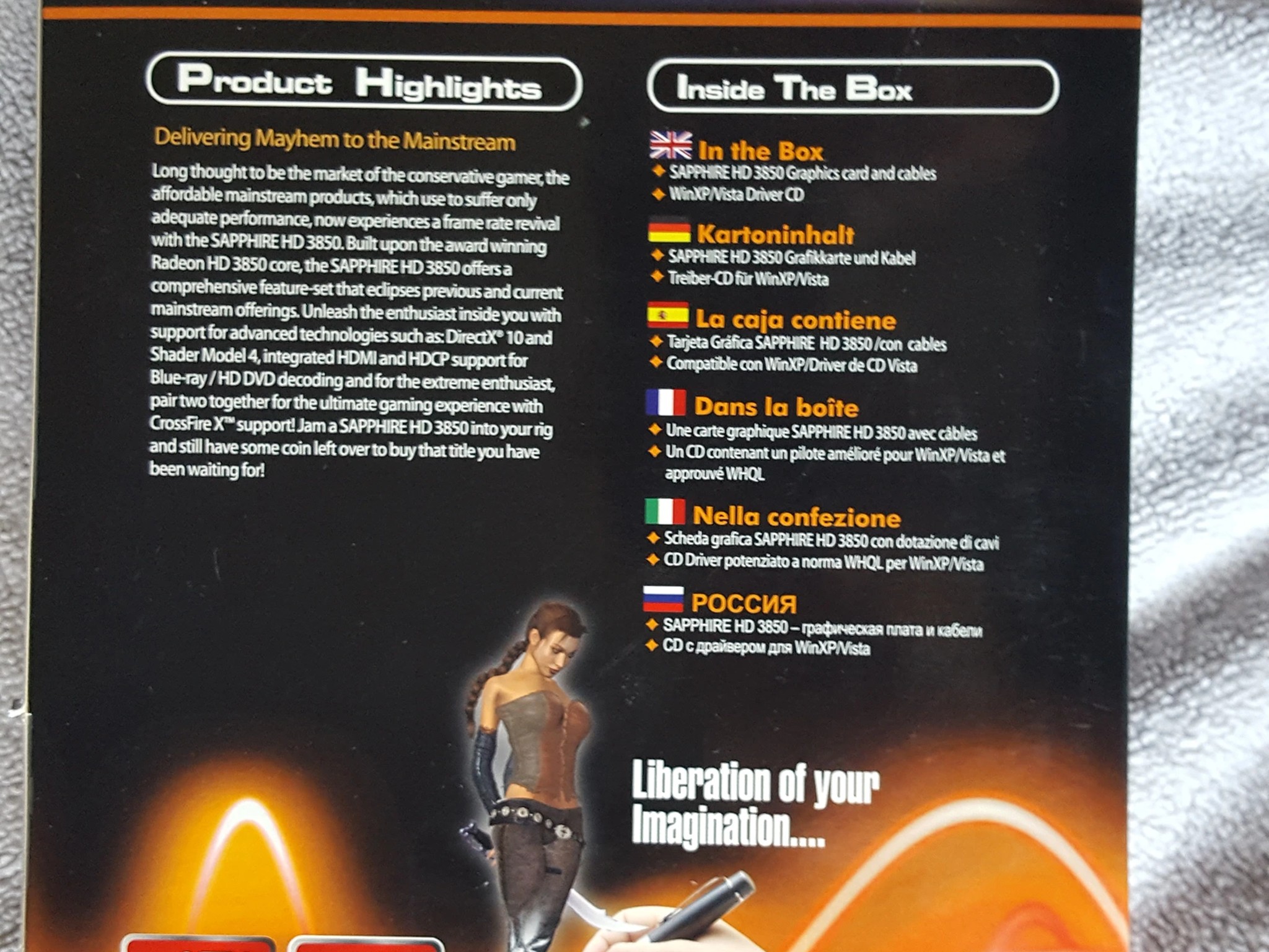 Sapphire Radeon HD 3850 512MB GDDR3, used w/ accessories