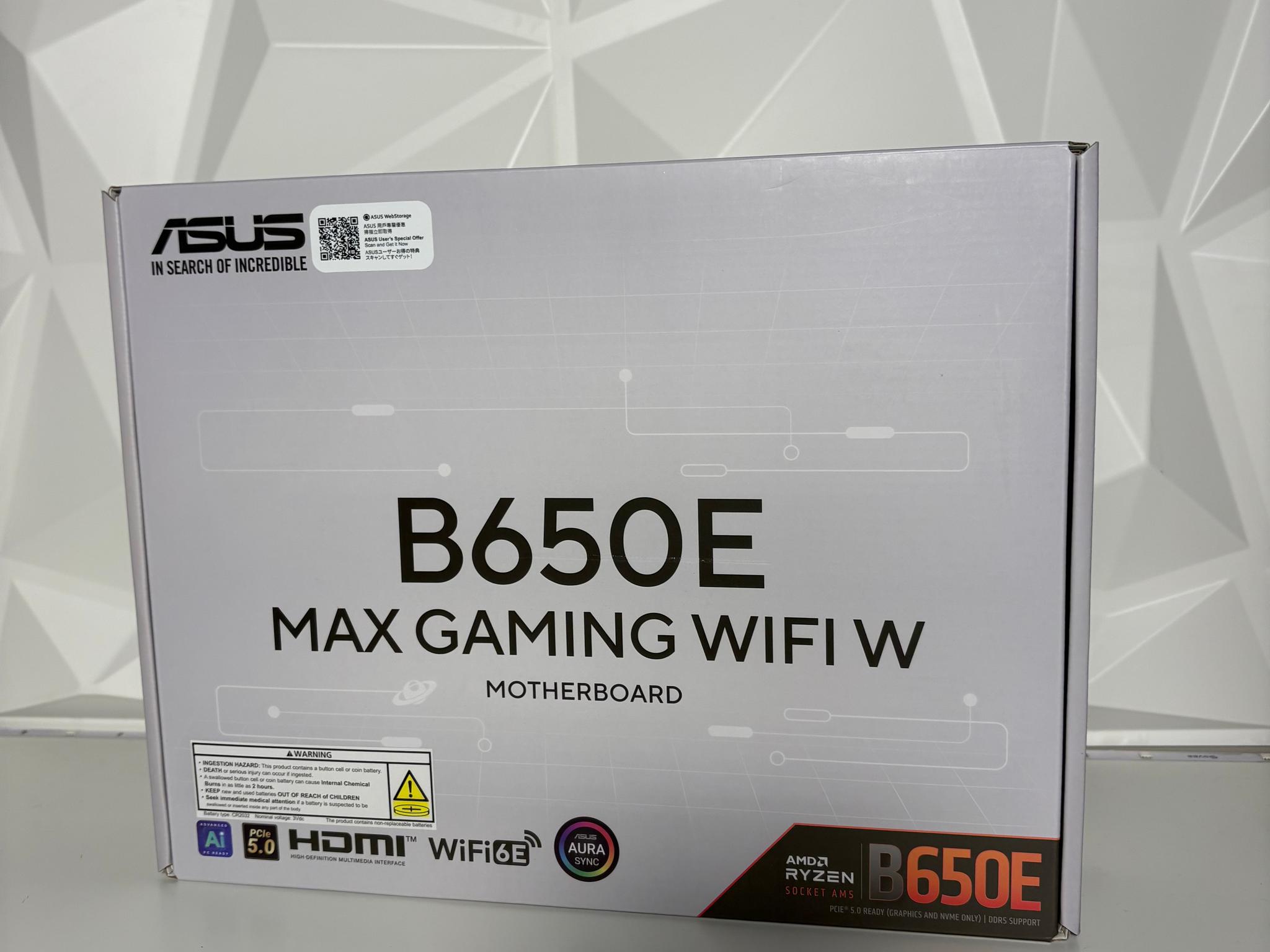 BNIB ASUS B650E Max Gaming Wi-Fi White AM5 Motherboard for Ryzen 7000, 8000 and 9000 Series CPUs
