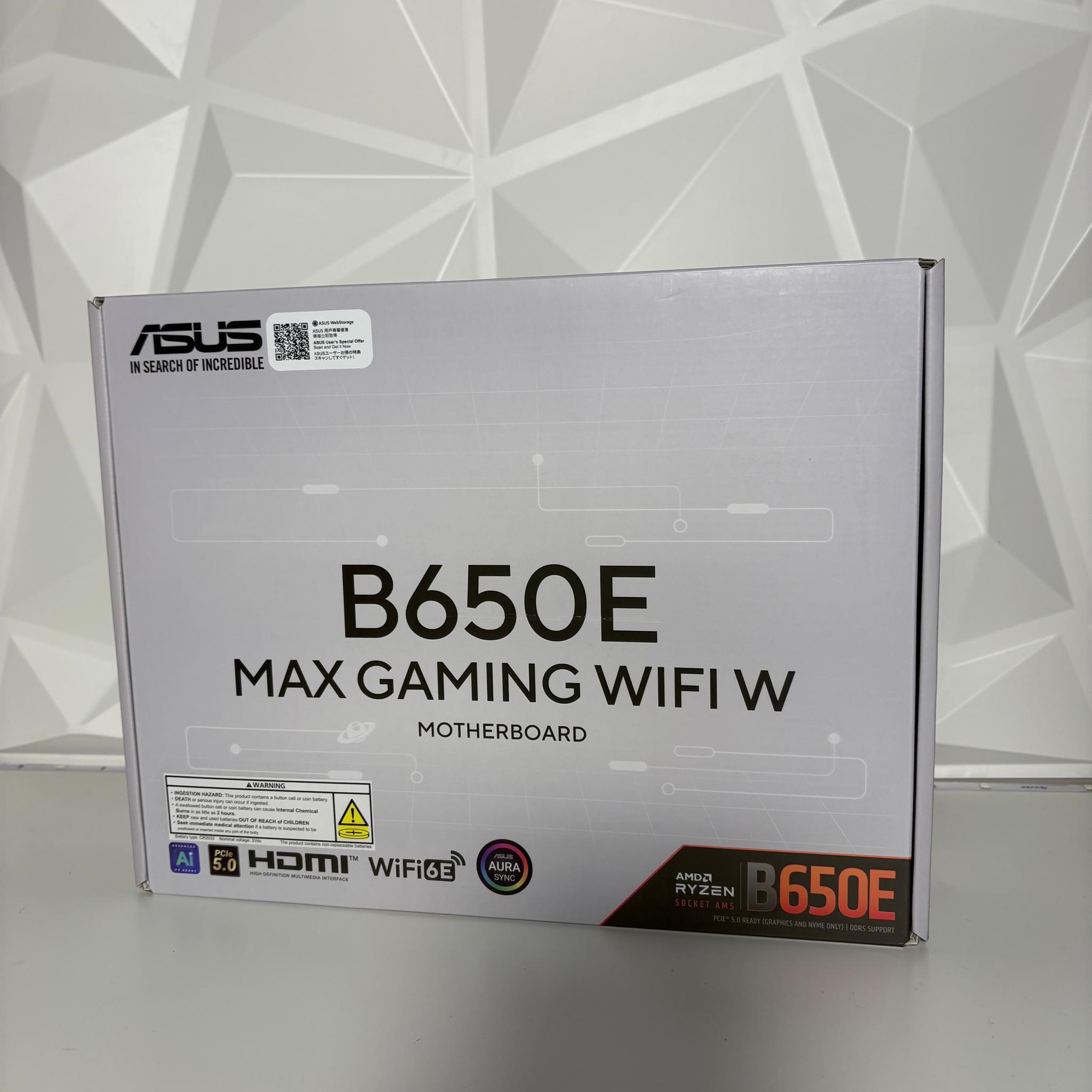 BNIB ASUS B650E Max Gaming Wi-Fi White AM5 Motherboard for Ryzen 7000, 8000 and 9000 Series CPUs