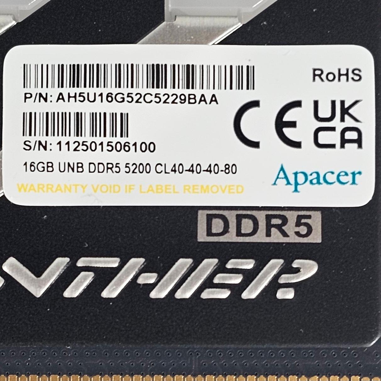 Apacer Panther RGB 32GB (2x16GB) DDR5-6000 CL40 Memory - Image 4