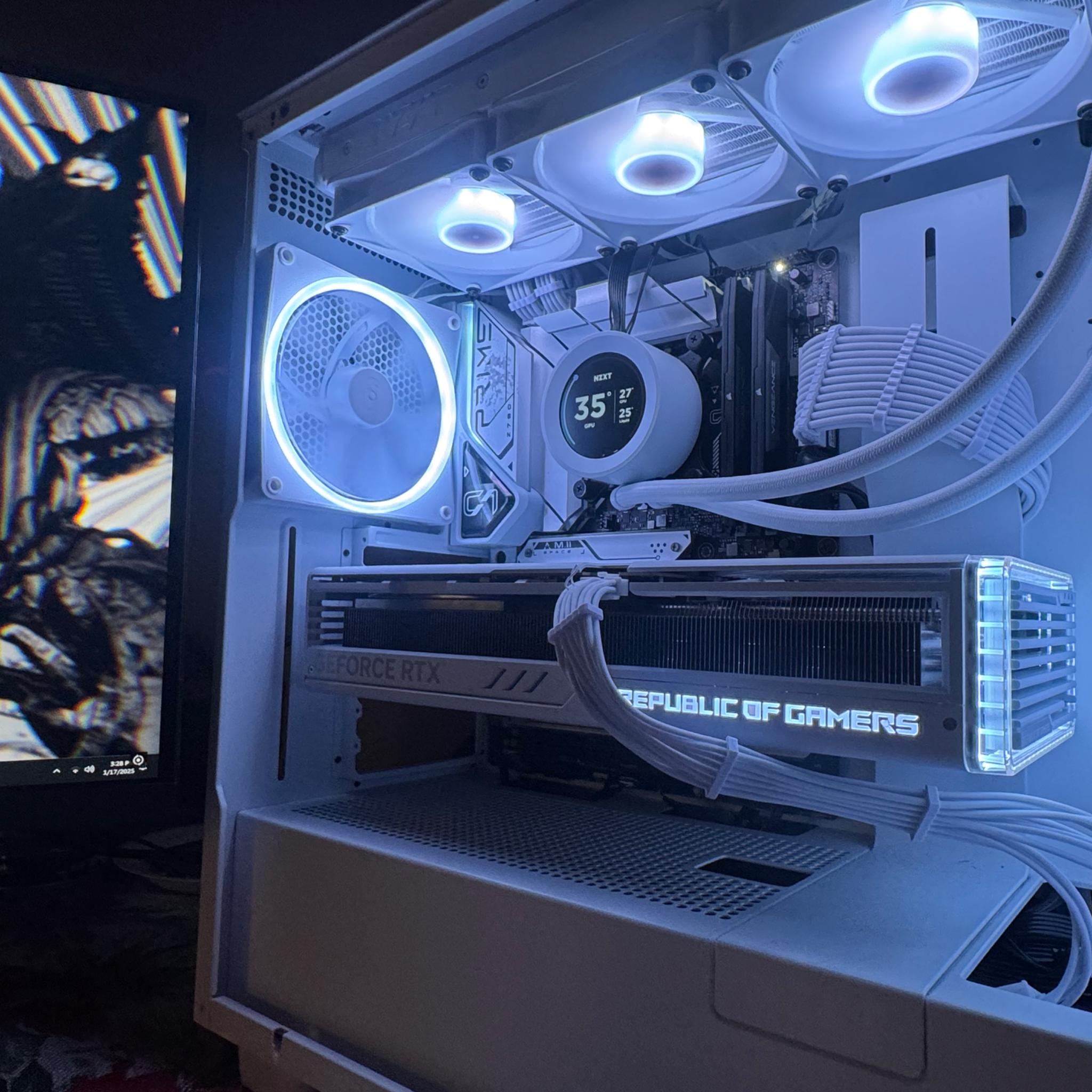 4090 ROG STRIX WHITE *(SOLD)* NO GPU*❄️ ALL WHITE CUSTOM BUILD❄️