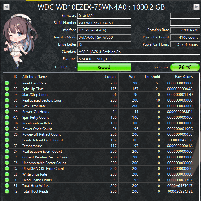 WD Blue 1TB 7200RPM SATA Hard Drive | Tested & Healthy
