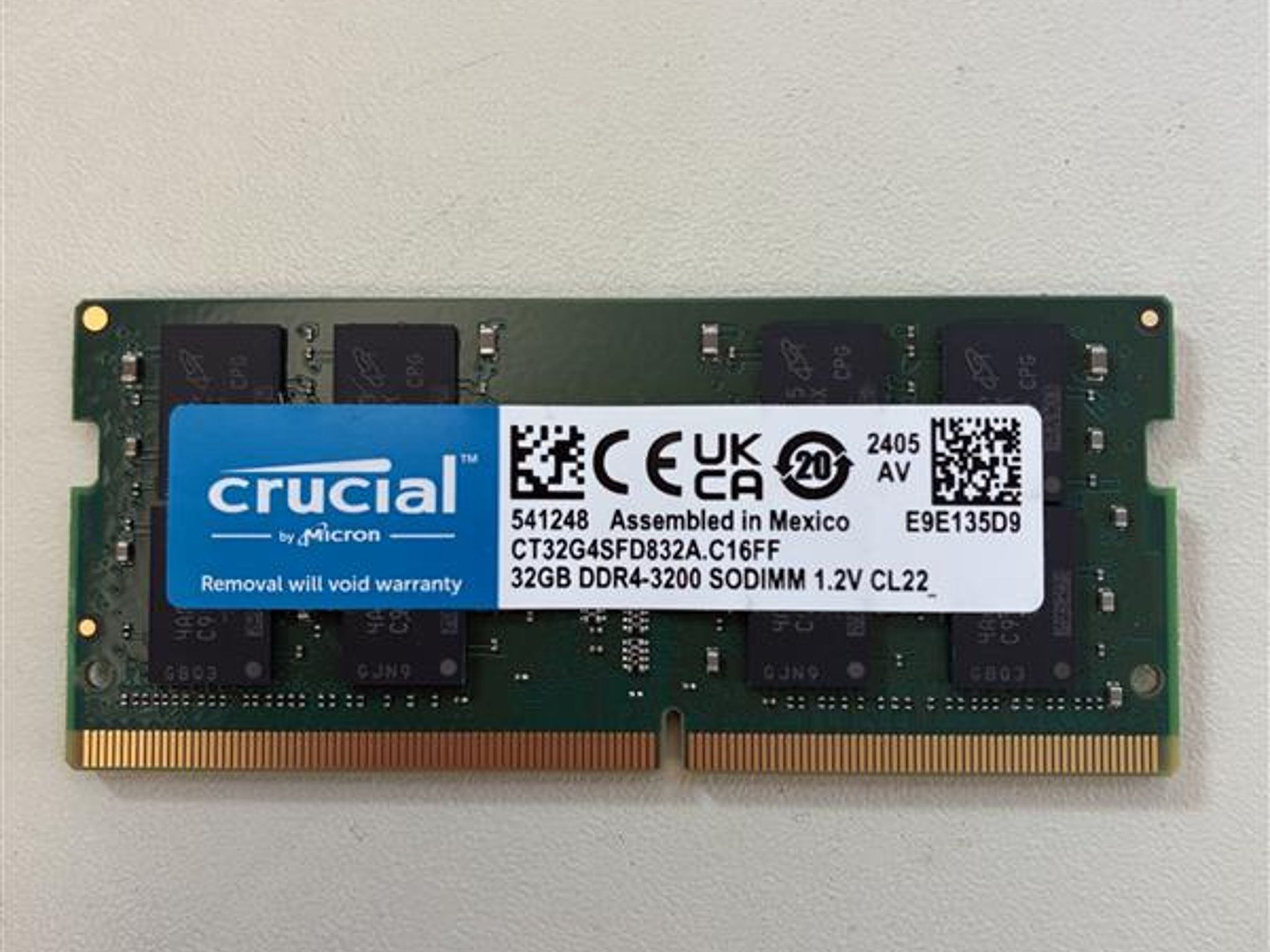 Crucial 2x32GB DDR4 3200 SODIMM RAM
