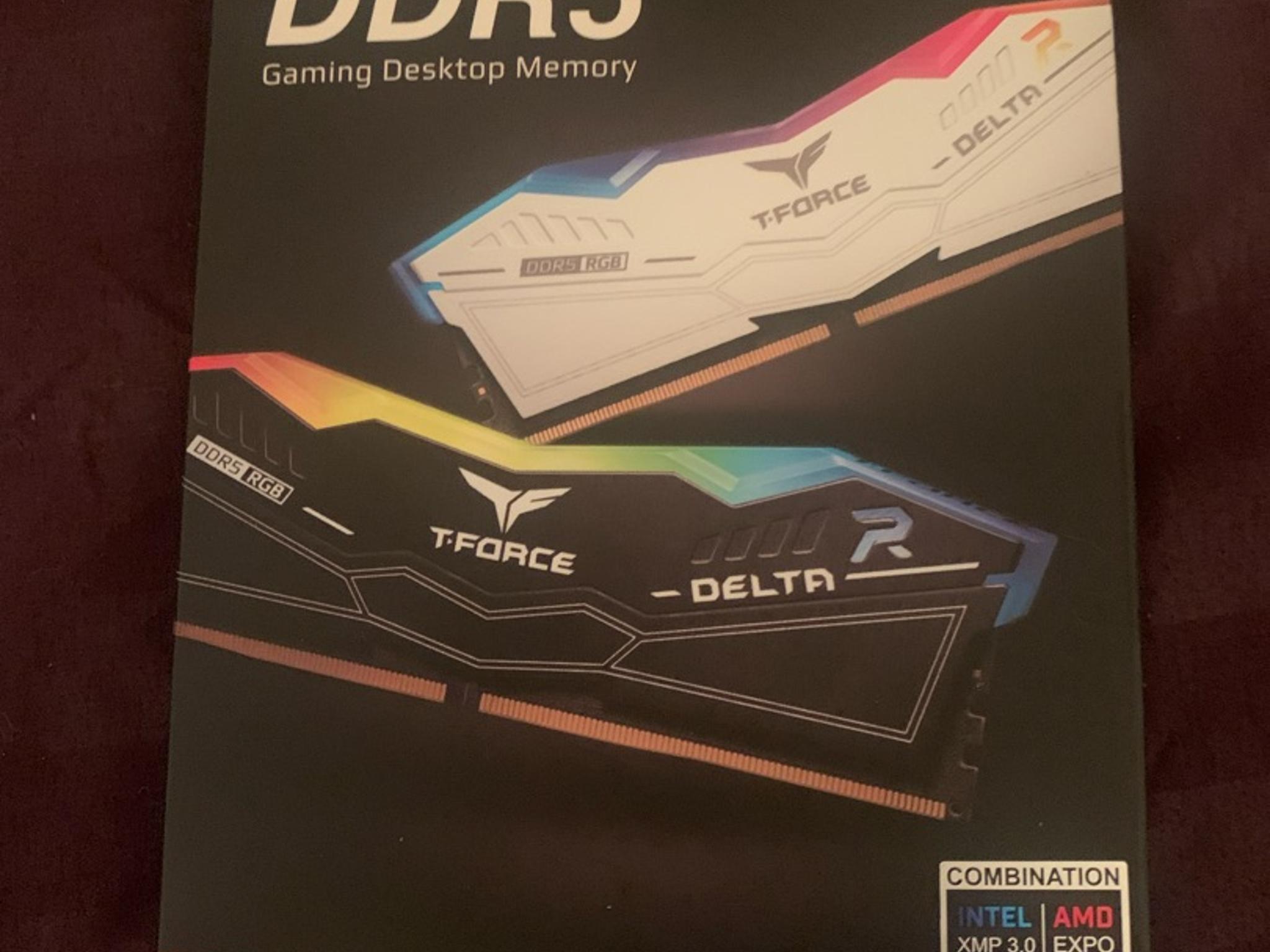 TEAMGROUP T‑Force Delta RGB DDR5 16GB (2×8GB) 6000MHz CL38 – White/Black – Brand New / Open Box