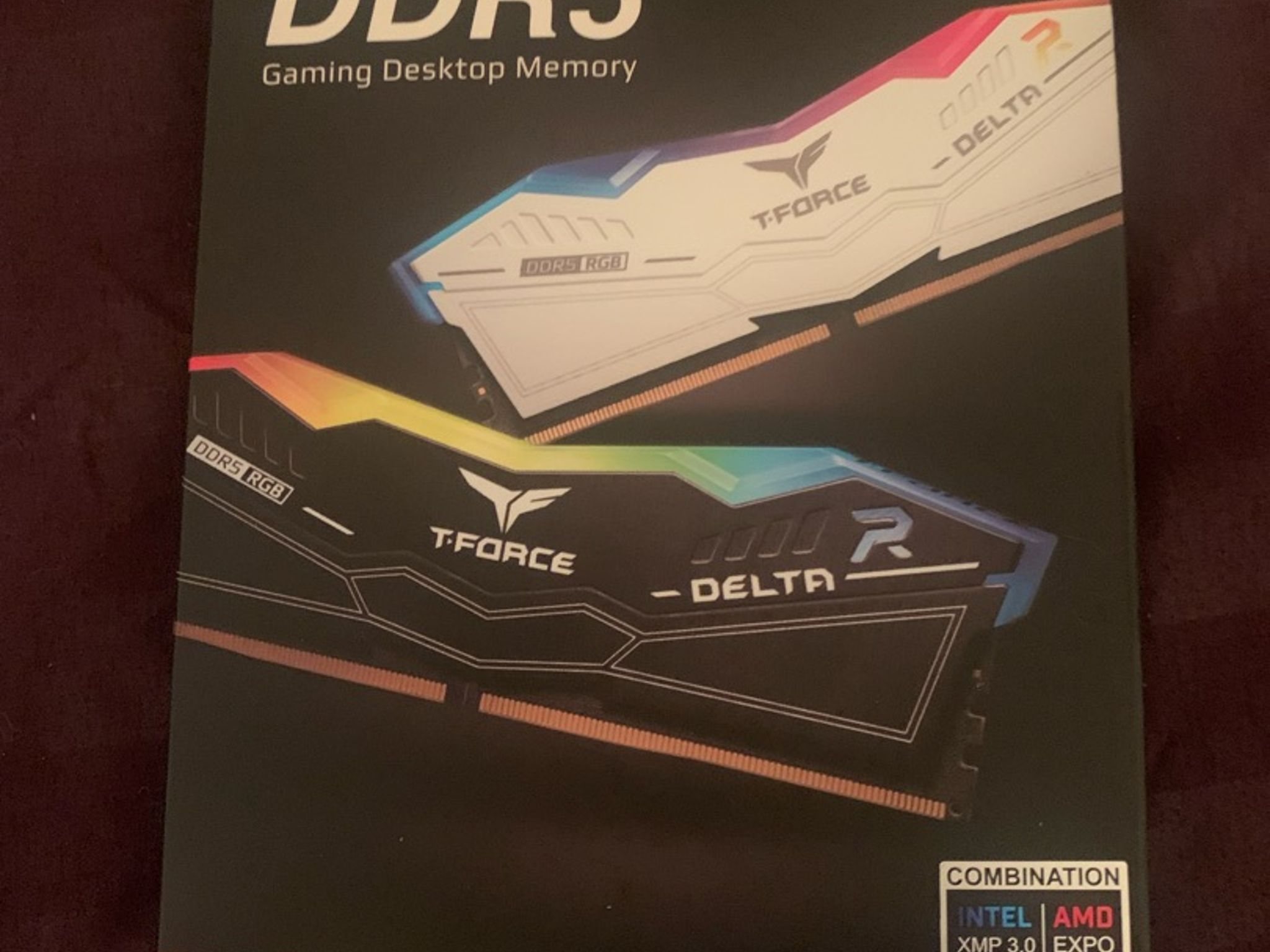 TEAMGROUP T‑Force Delta RGB DDR5 16GB (2×8GB) 6000MHz CL38 – White/Black – Brand New / Open Box