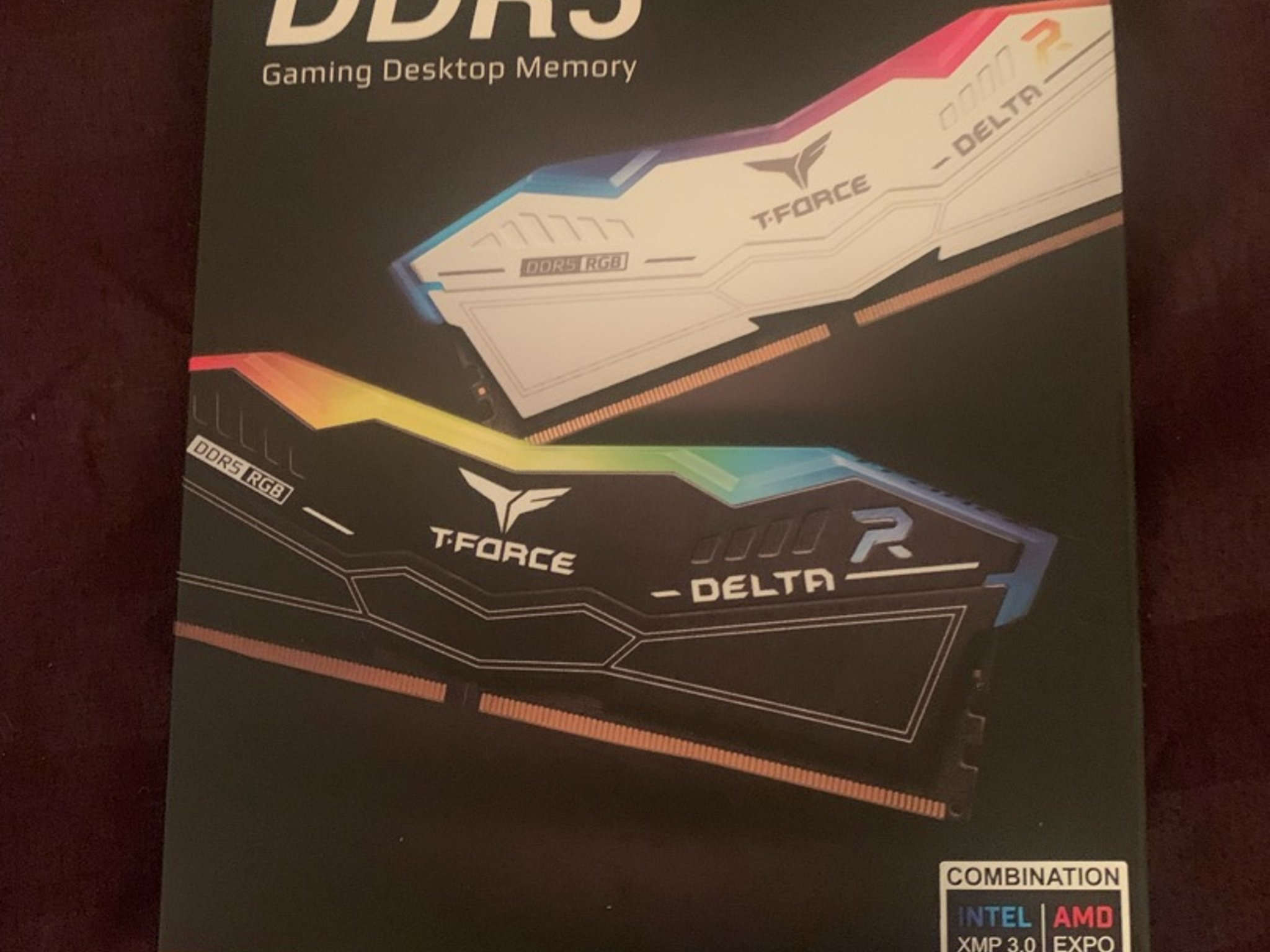 TEAMGROUP T‑Force Delta RGB DDR5 16GB (2×8GB) 6000MHz CL38 – White/Black – Brand New / Open Box
