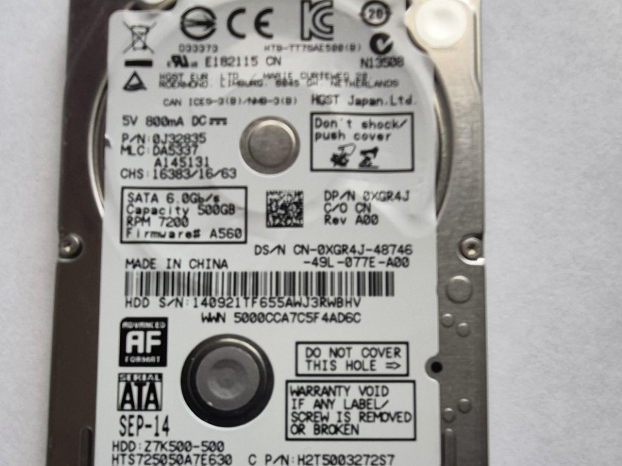 HTS725050A7E630 Hitachi TravelStar Z7K500 500GB 7200RPM SATA 6Gb/s 32MB Cache 2.5-inch Hard Drive
