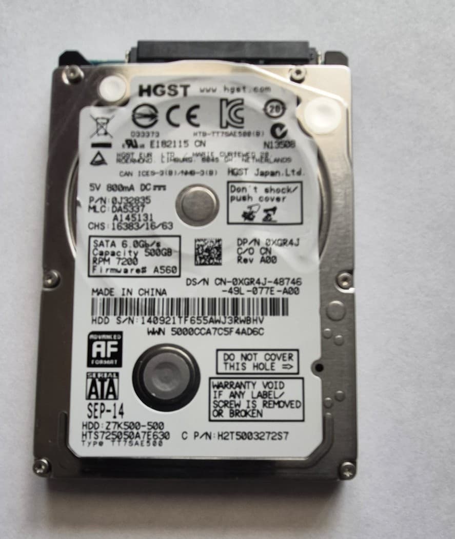 HTS725050A7E630 Hitachi TravelStar Z7K500 500GB 7200RPM SATA 6Gb/s 32MB Cache 2.5-inch Hard Drive