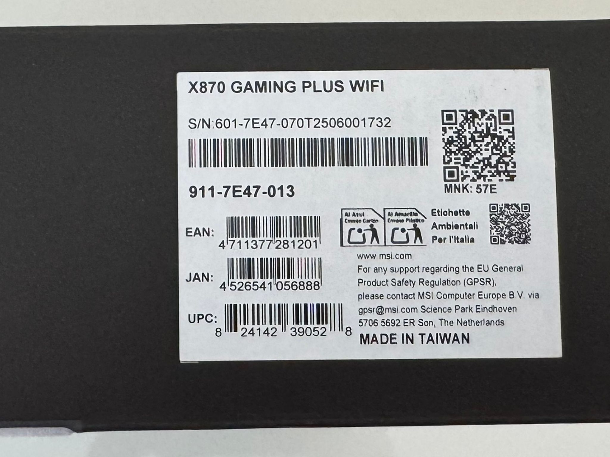 AMD Ryzen 7 9850X3D CPU + MSI X870 GAMING PLUS WIFI AM5 ATX Motherboard + PNY Gen5 1TB SSD Combo