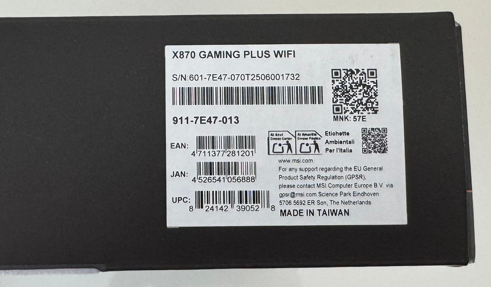 AMD Ryzen 7 9850X3D CPU + MSI X870 GAMING PLUS WIFI AM5 ATX Motherboard + PNY Gen5 1TB SSD Combo