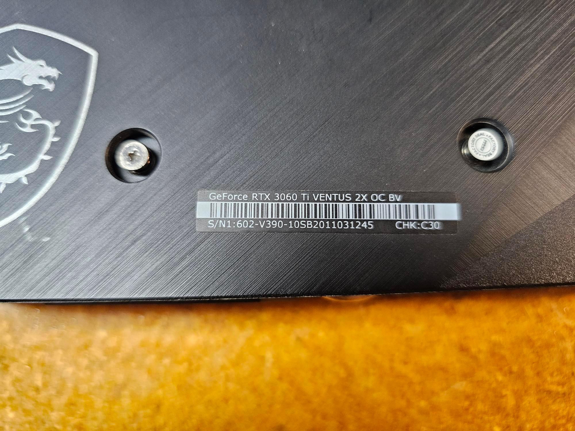 MSI VENTUS 2X OC GeForce RTX 3060 Ti - WORKS - Hot Spot - Needs RePad/RePaste