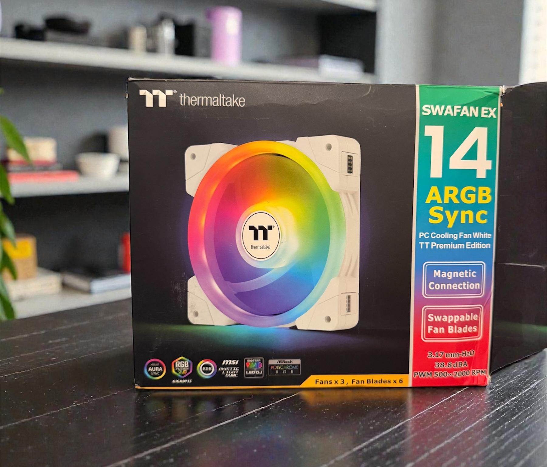 Thermaltake SWAFAN 140mm ❄️ White ❄️ ARGB — SWAPPABLE Blades, Premium Airflow
