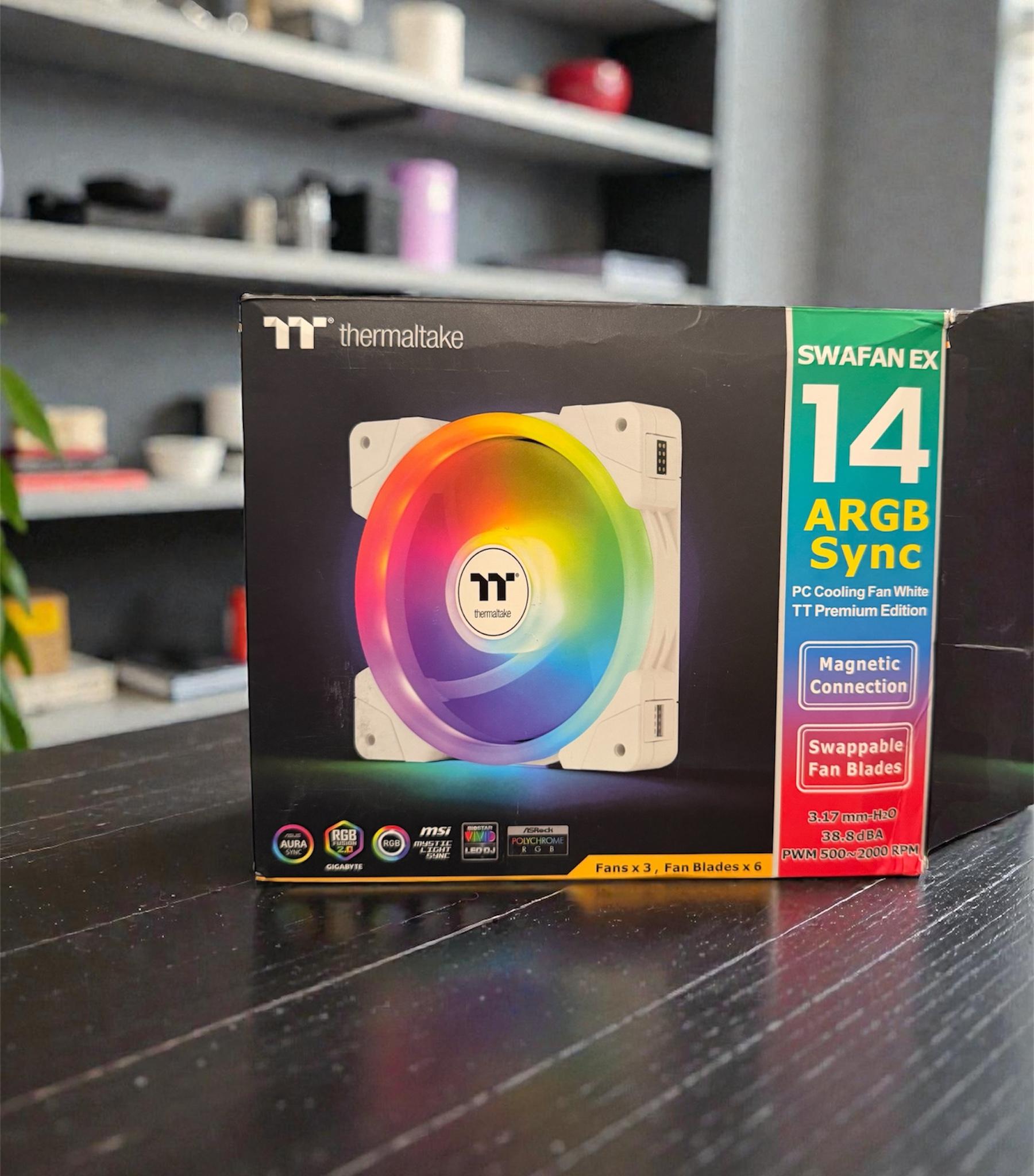 Thermaltake SWAFAN 140mm ❄️ White ❄️ ARGB — SWAPPABLE Blades, Premium Airflow