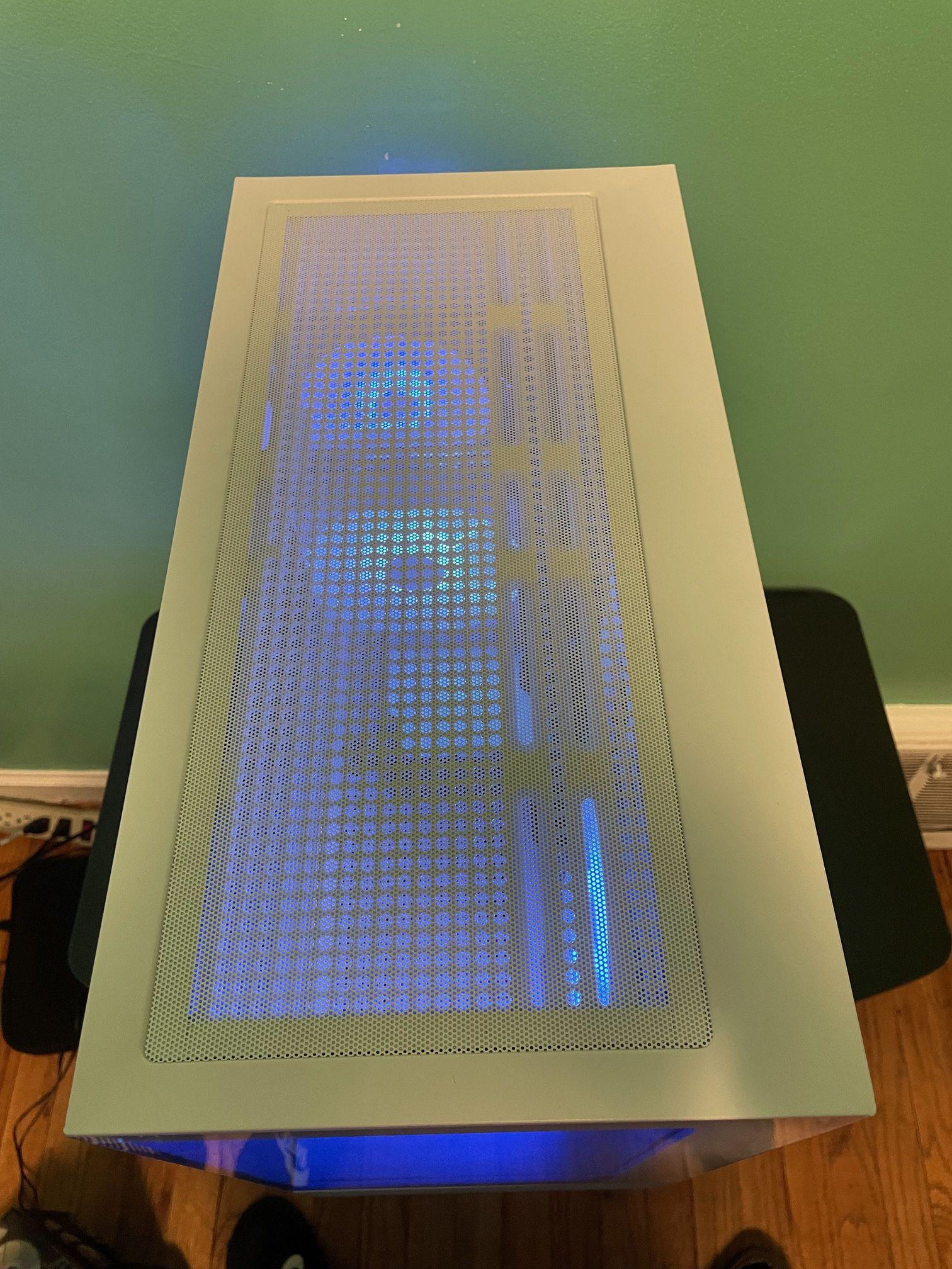 Custom White Glass Gaming PC | Intel i7 / AMD RX580 / 8GB / 1.1TB Win 11 Pro + Wi-Fi