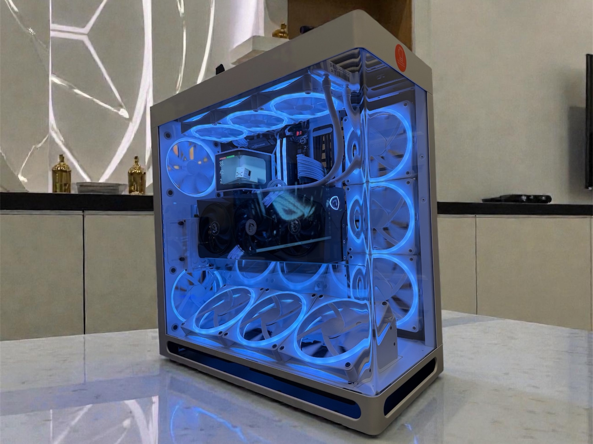 ❄️THE WHITE TOWER ❄️ — HAVN HS420 VGPU + 8x NZXT Duo RGB Fans — Case Only