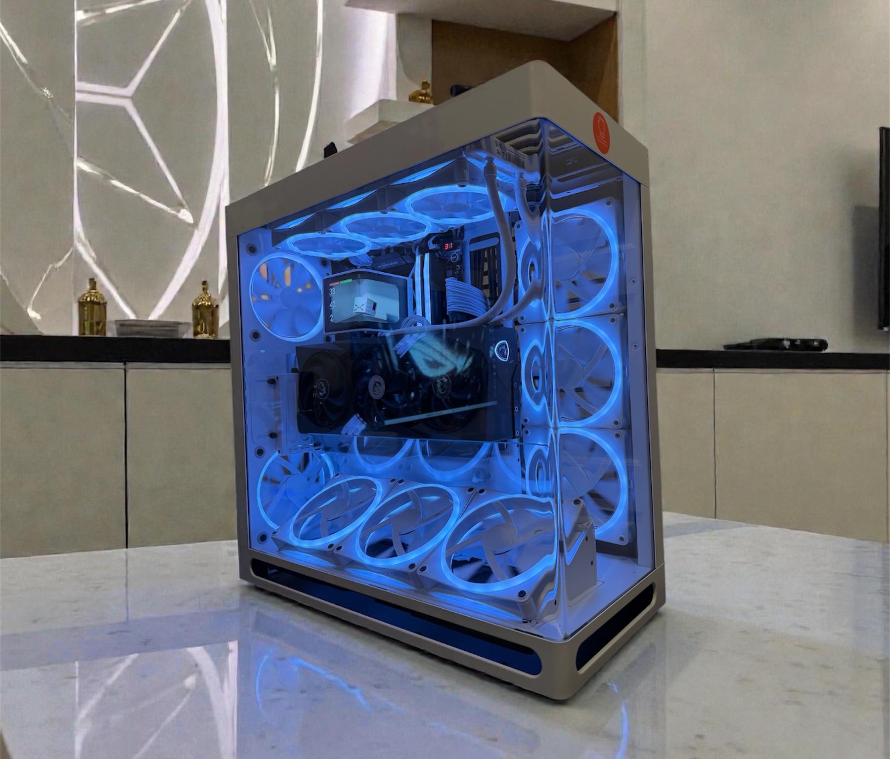 ❄️THE WHITE TOWER ❄️ — HAVN HS420 VGPU + 8x NZXT Duo RGB Fans — Case Only