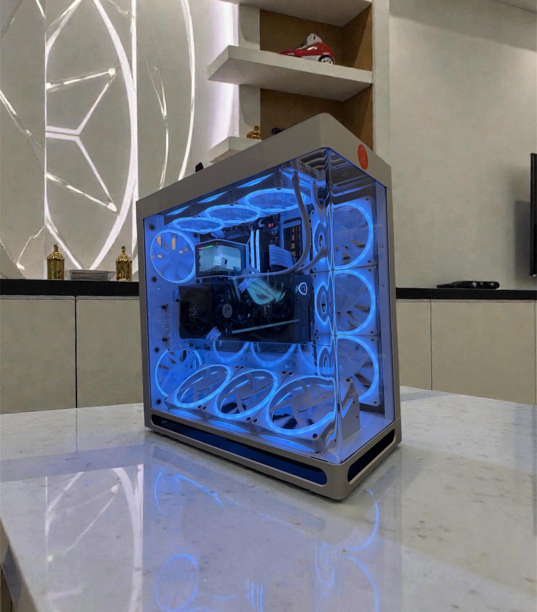 ❄️THE WHITE TOWER ❄️ — HAVN HS420 VGPU + 8x NZXT Duo RGB Fans — Case Only
