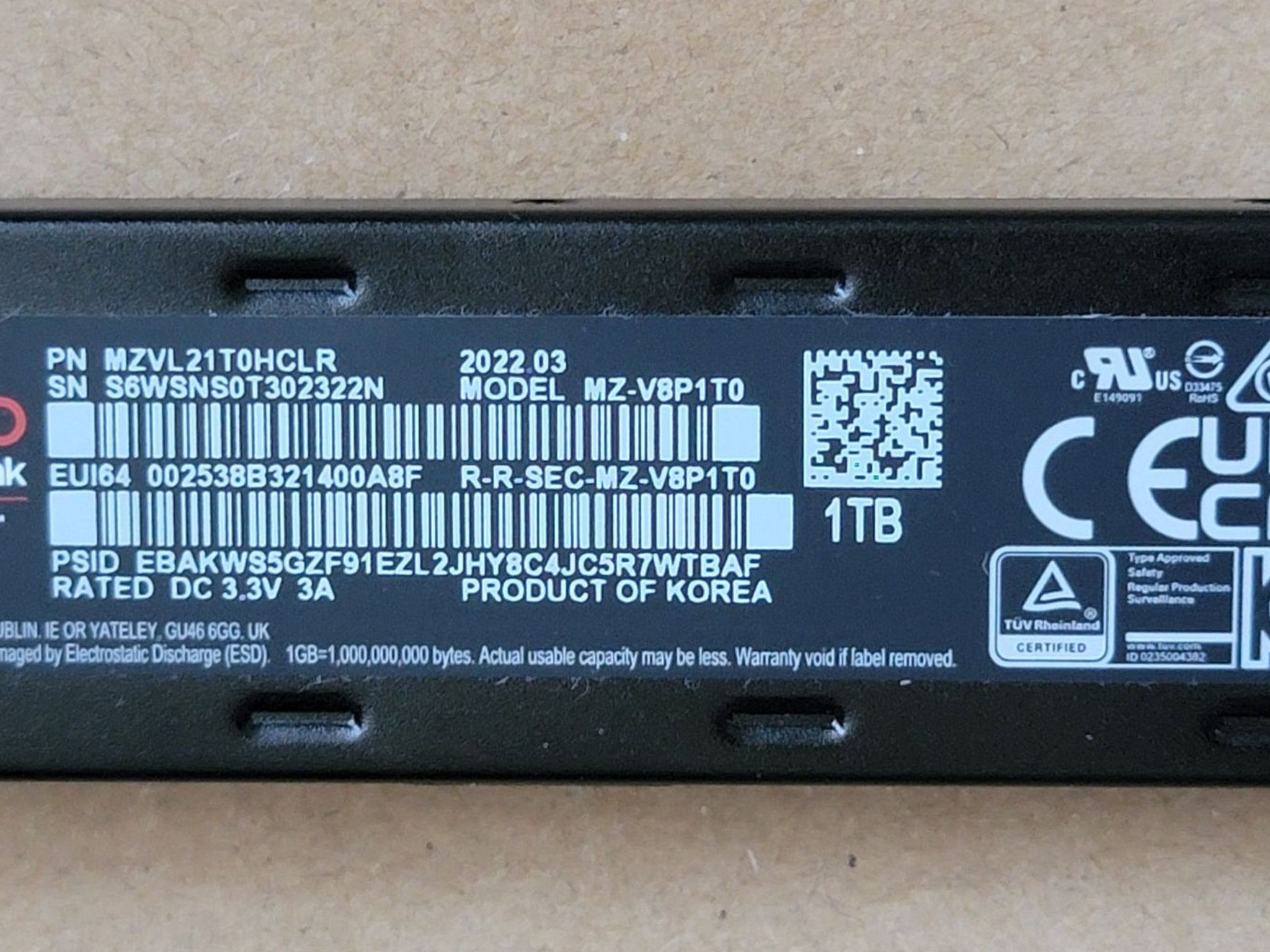 SAMSUNG 980 PRO SSD with Heatsink 1TB PCIe Gen 4 NVMe M.2 Internal Solid State Drive - USED