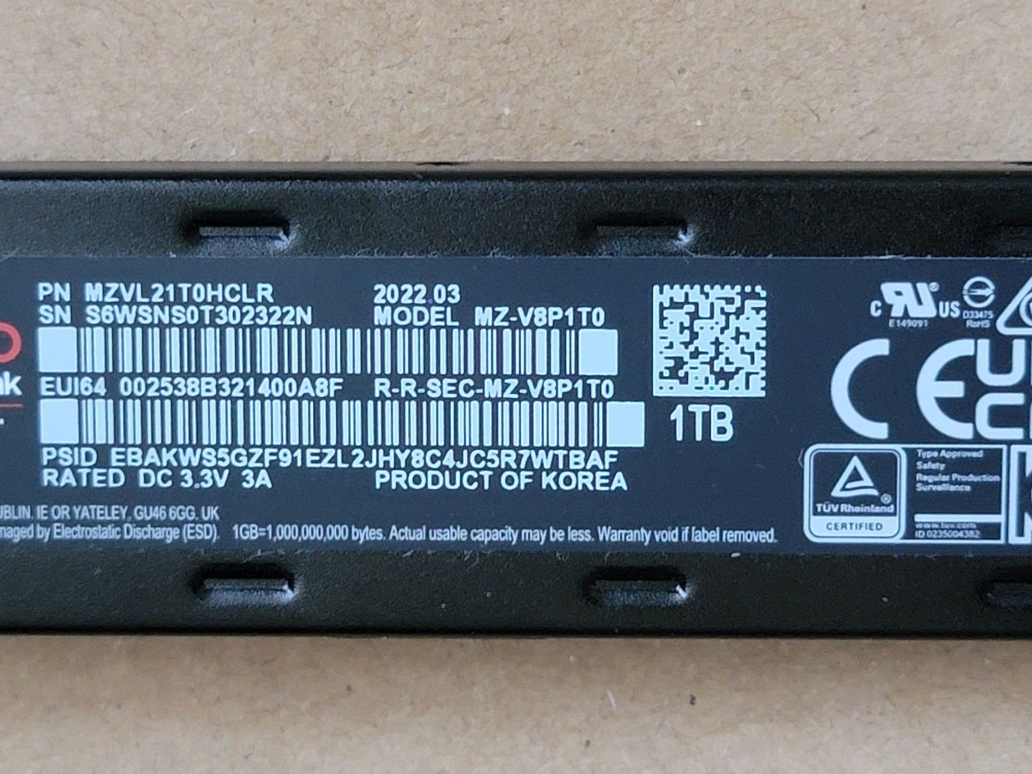 SAMSUNG 980 PRO SSD with Heatsink 1TB PCIe Gen 4 NVMe M.2 Internal Solid State Drive - USED