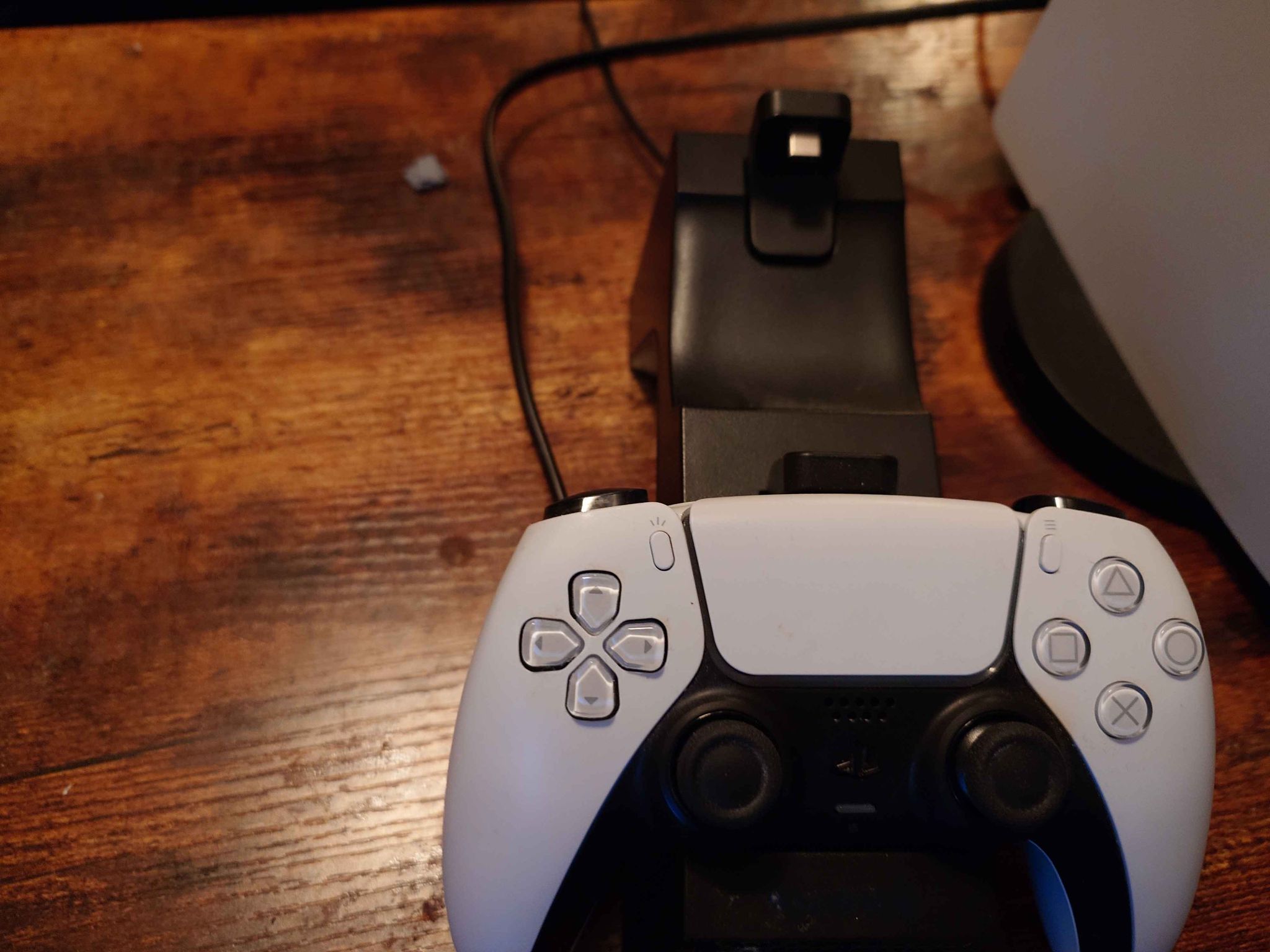 Playstation 5, with full cabling, controller, and controller charging dock