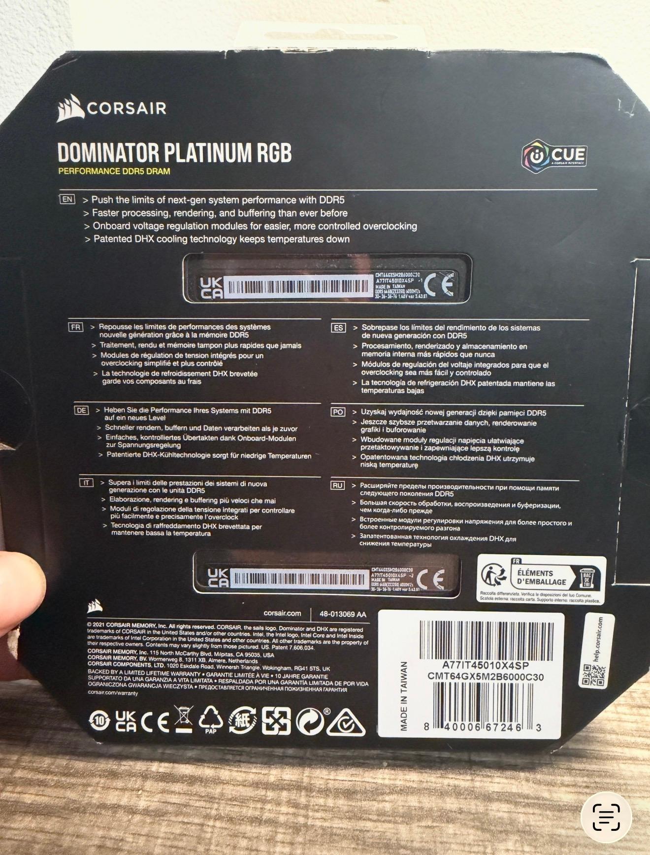 Corsair Dominator Platinum RGB