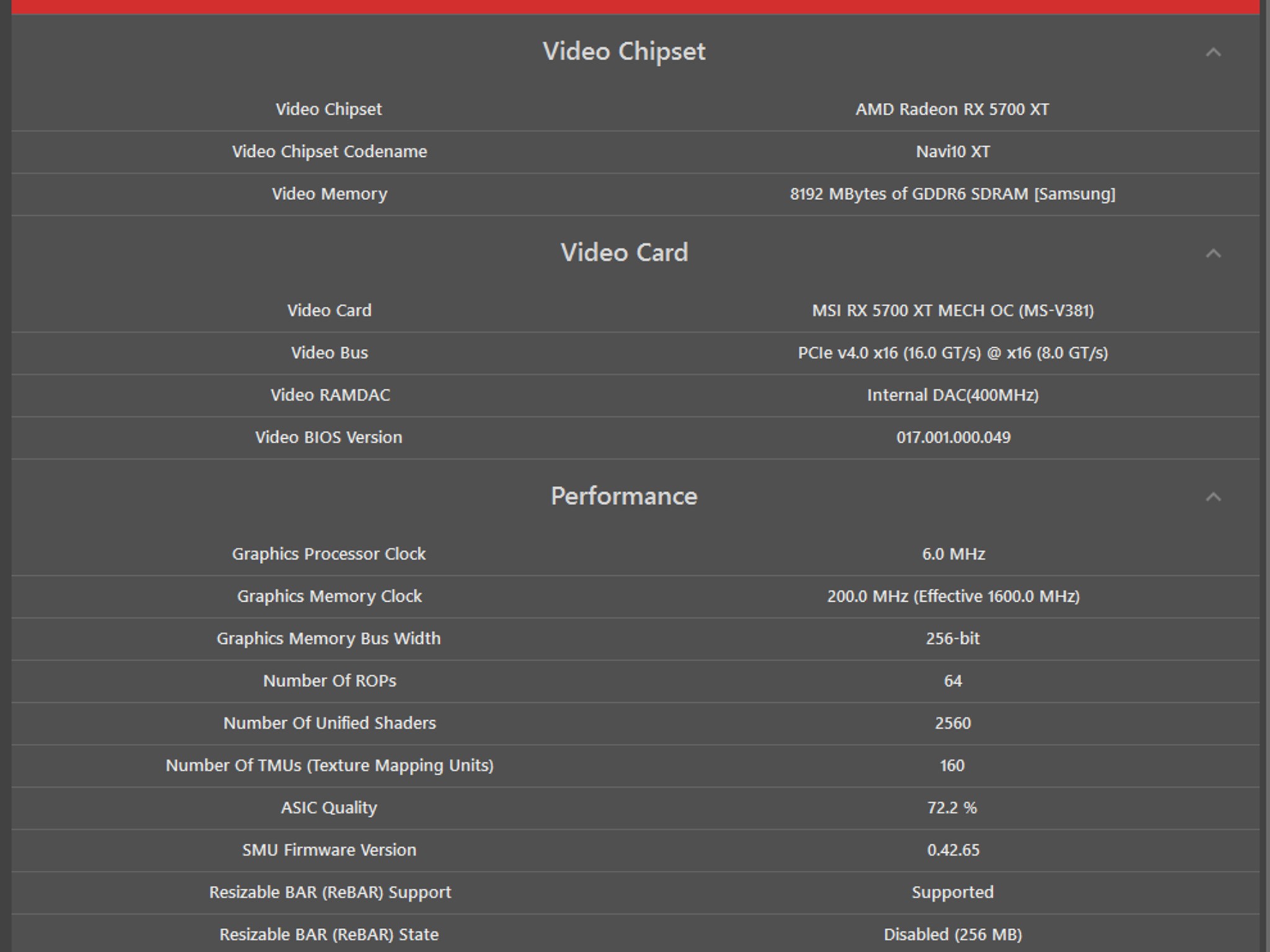 Clean MSI Mech 5700XT OC 1080p / 1440p Gamer