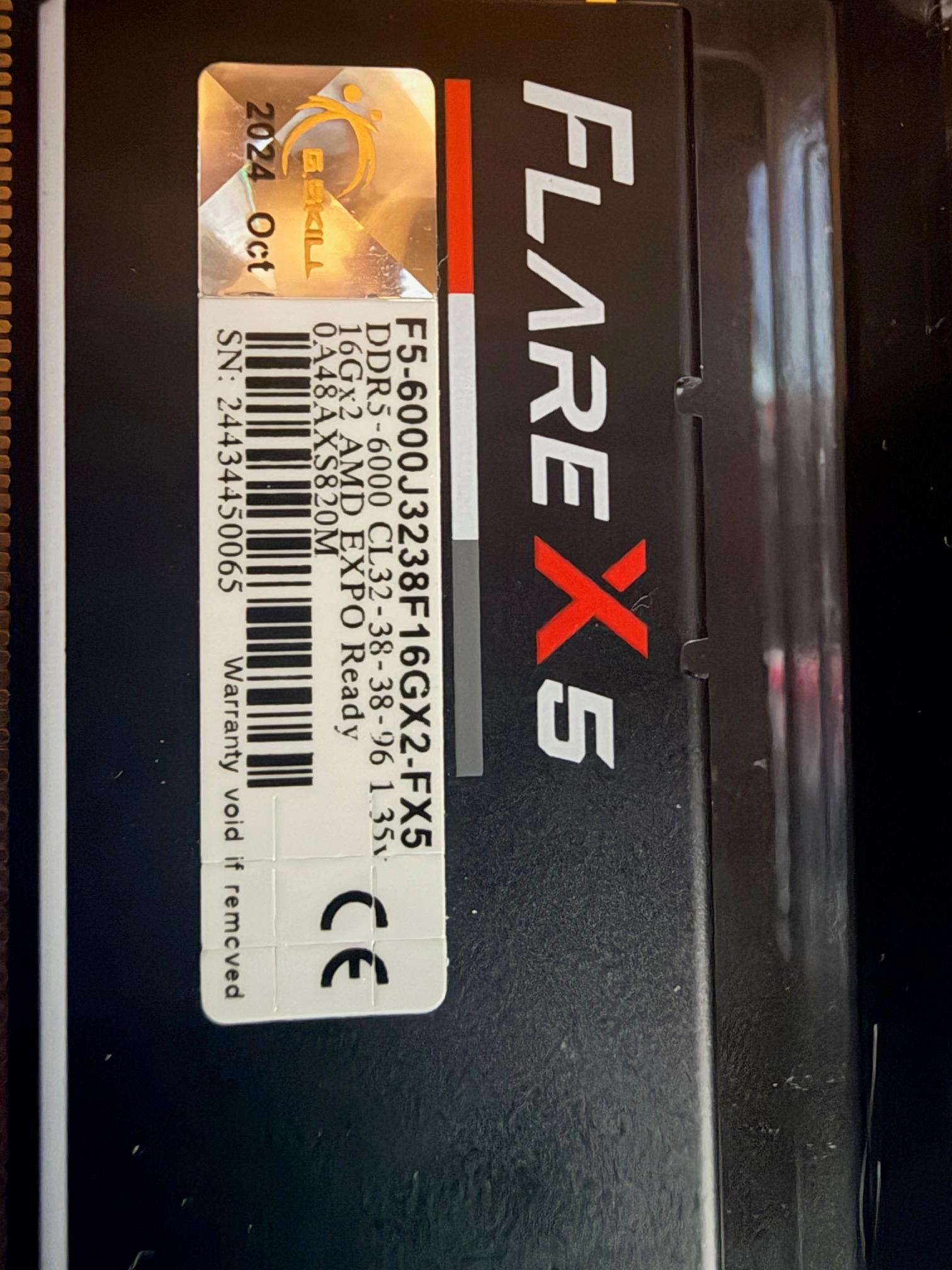 G.Skill Flare X5 Series 32GB (2 x 16GB) DDR5-6000 PC5-48000 CL36 Dual Channel Desktop Memory