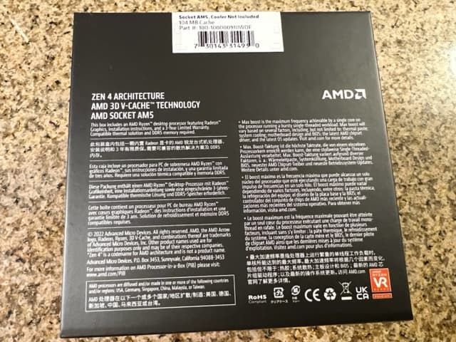 AMD Ryzen 7 7800X3D Raphael AM5 4.2GHz 8-Core Boxed Processor