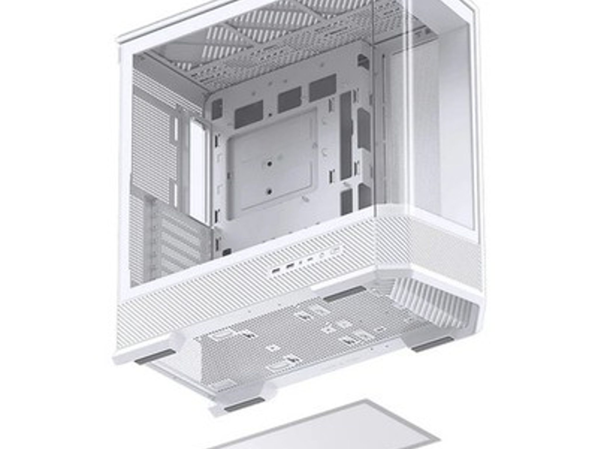 Clearance JONSBO D400 White ATX Mid Tower Case OEM Curved Glass - New