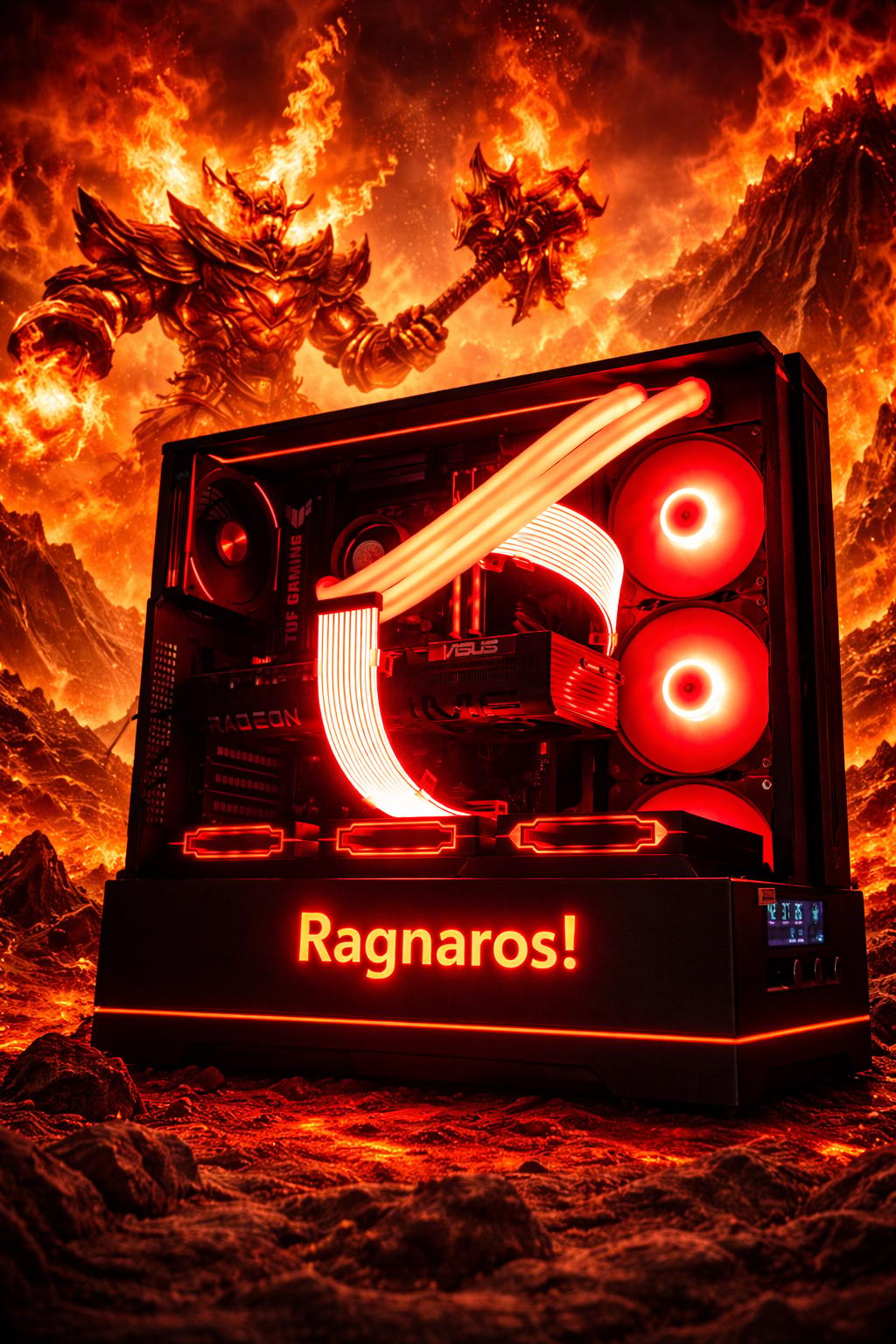 Ragnaros!🔥 7500X3D | 9070XT | 32GB DDR5 | 2TB Gen4 NVMe | Temp Display