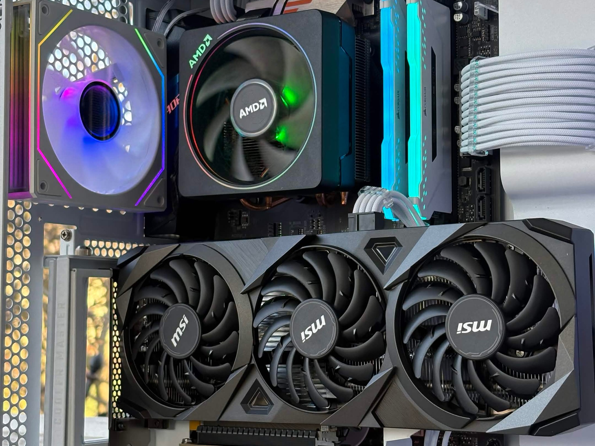 🐈‍⬛ Black Cat Customs “White Phantom” Gaming PC  Ryzen 7 3700X | RTX 3060 Ti | 16GB RGB | 1TB NVMe