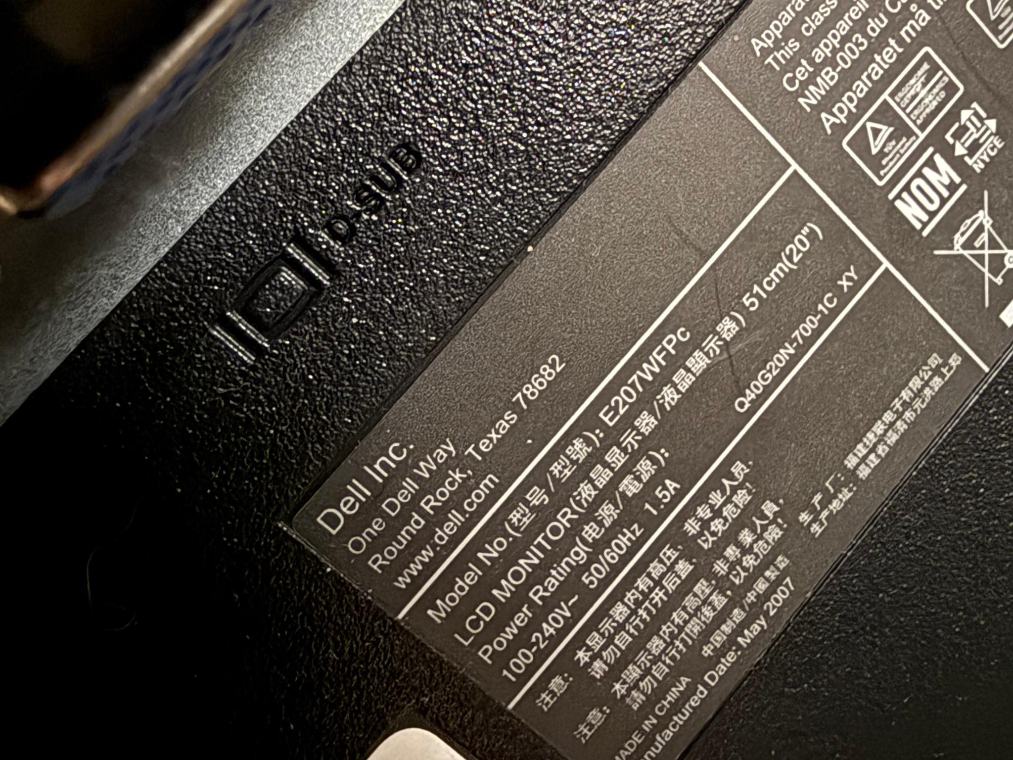 Dell E207WFPC LCD Monitor