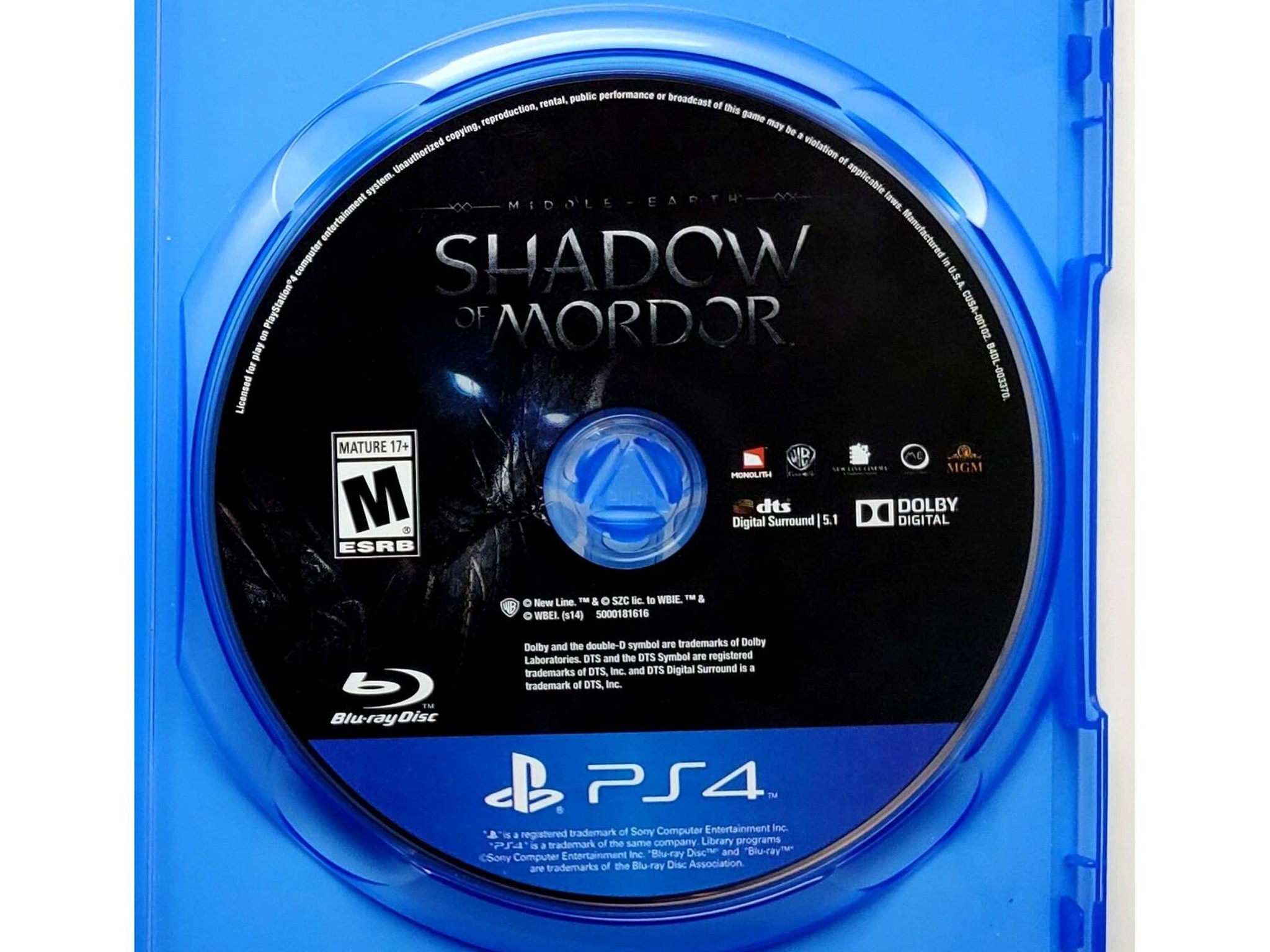 Middle Earth Shadow Of Mordor - Sony Playstation 4 PS4 Pristine Tested