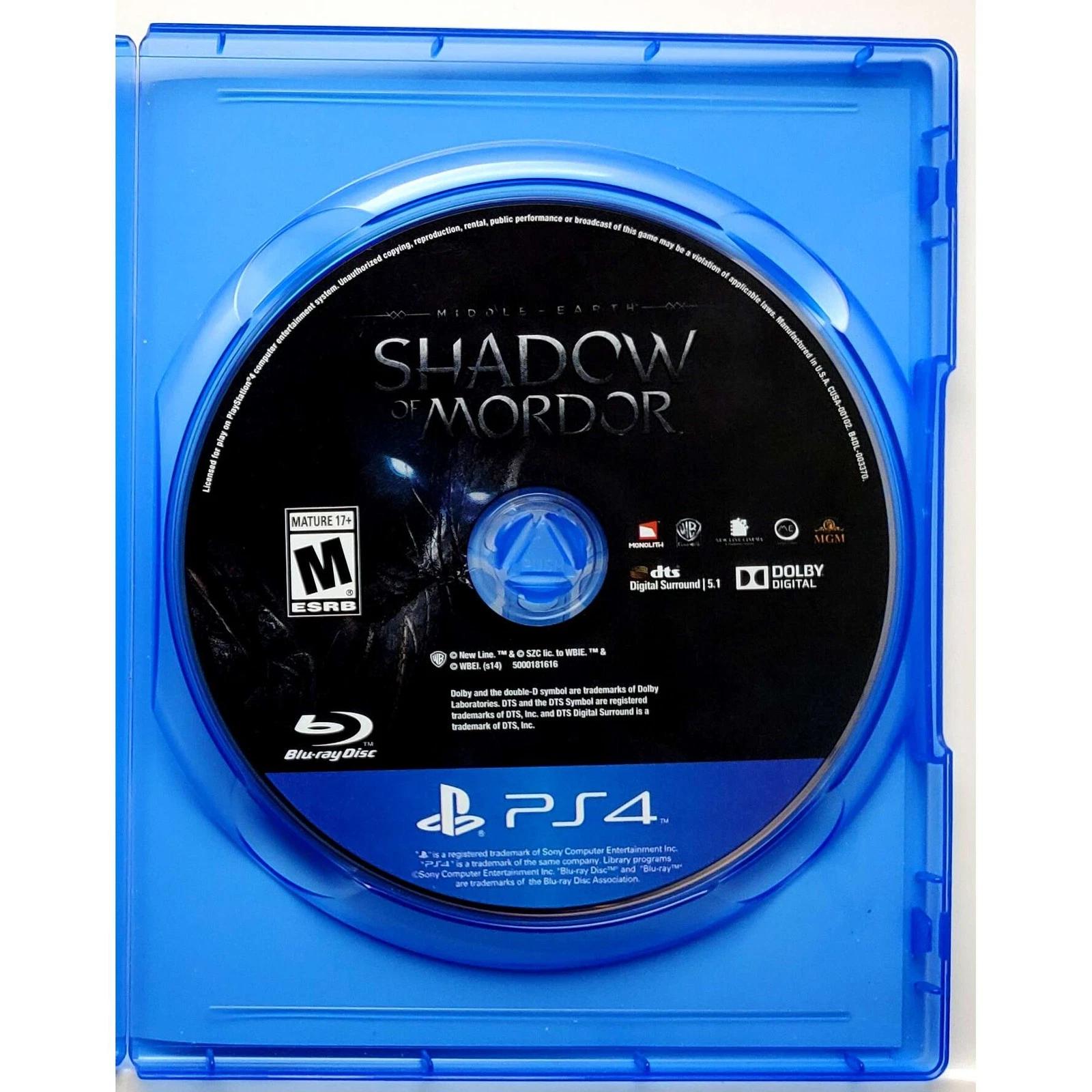Middle Earth Shadow Of Mordor - Sony Playstation 4 PS4 Pristine Tested