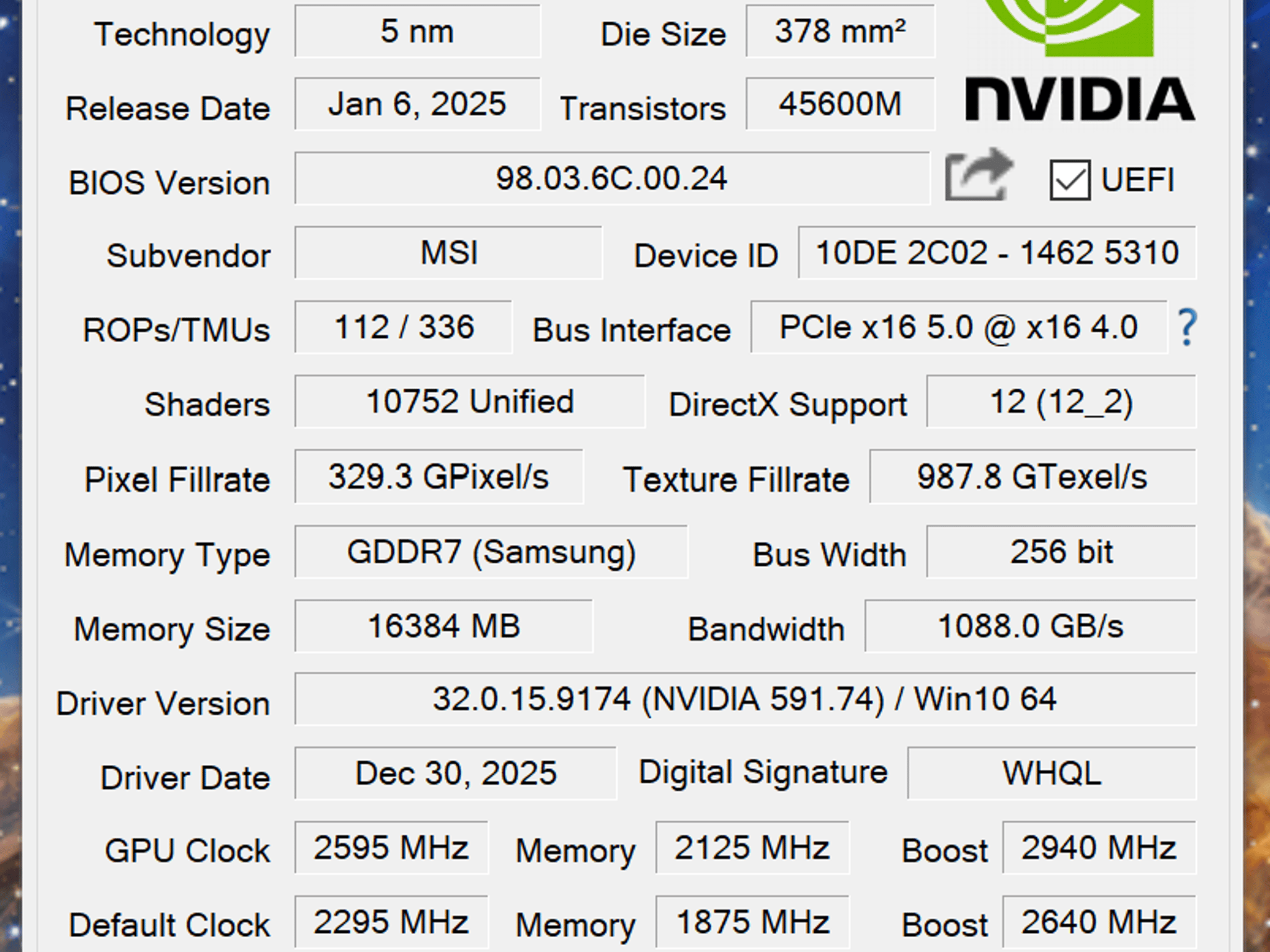 GeForce RTX 5080 - MSI Shadow 3X OC Edition