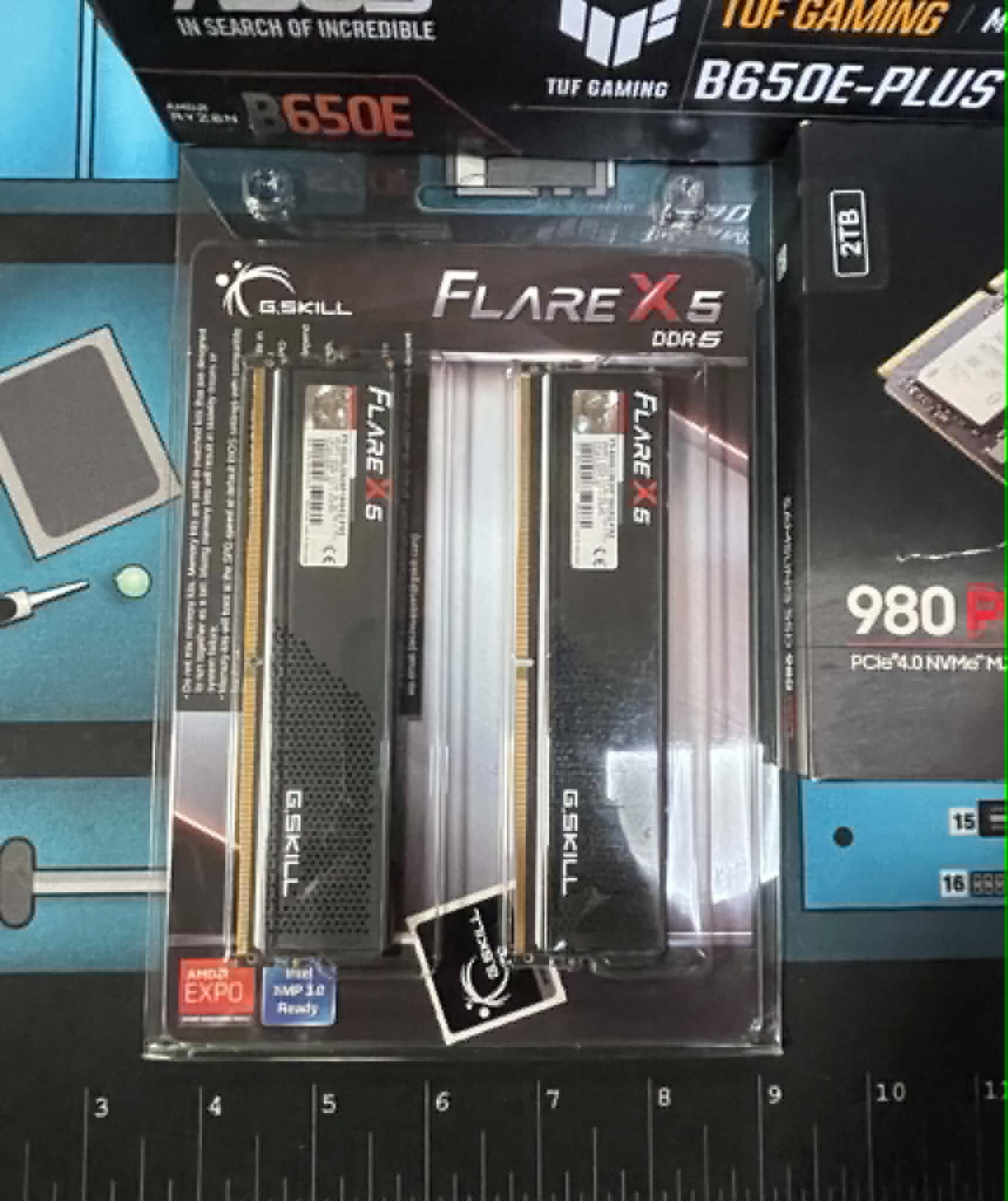Asus Tuf Gaming B650E-Plus WiFi, Flare X5 32gb Ram (2x16gb), Samsung 980 Pro 2TB Nvme